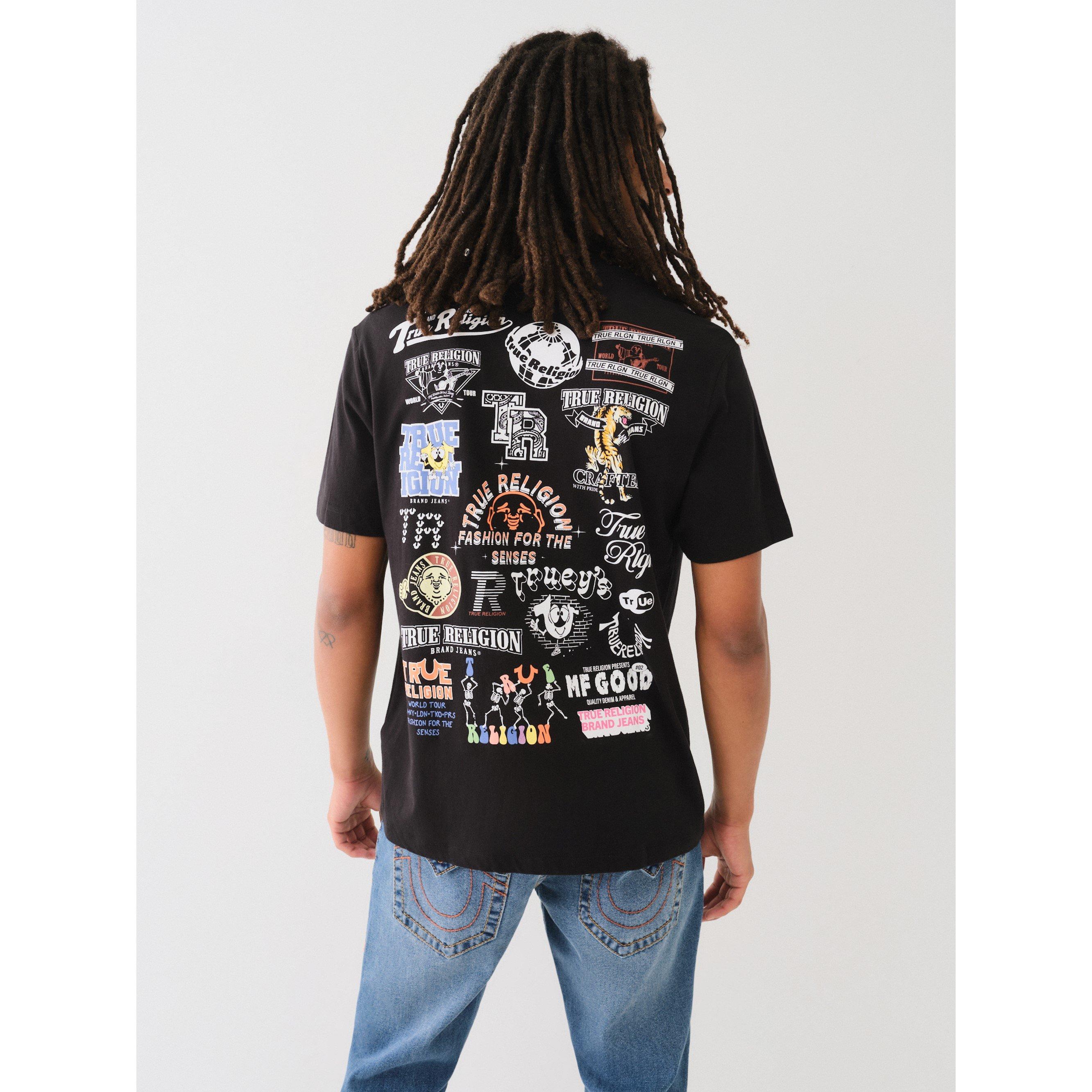 Black - True Religion - Multi Graphic Crew Tee - 2