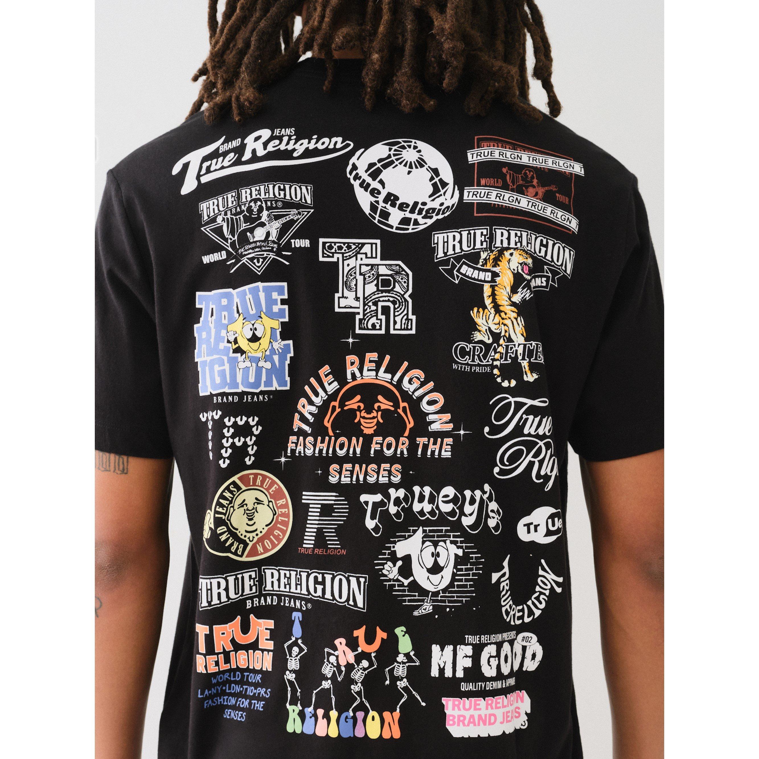 Black - True Religion - Multi Graphic Crew Tee - 3