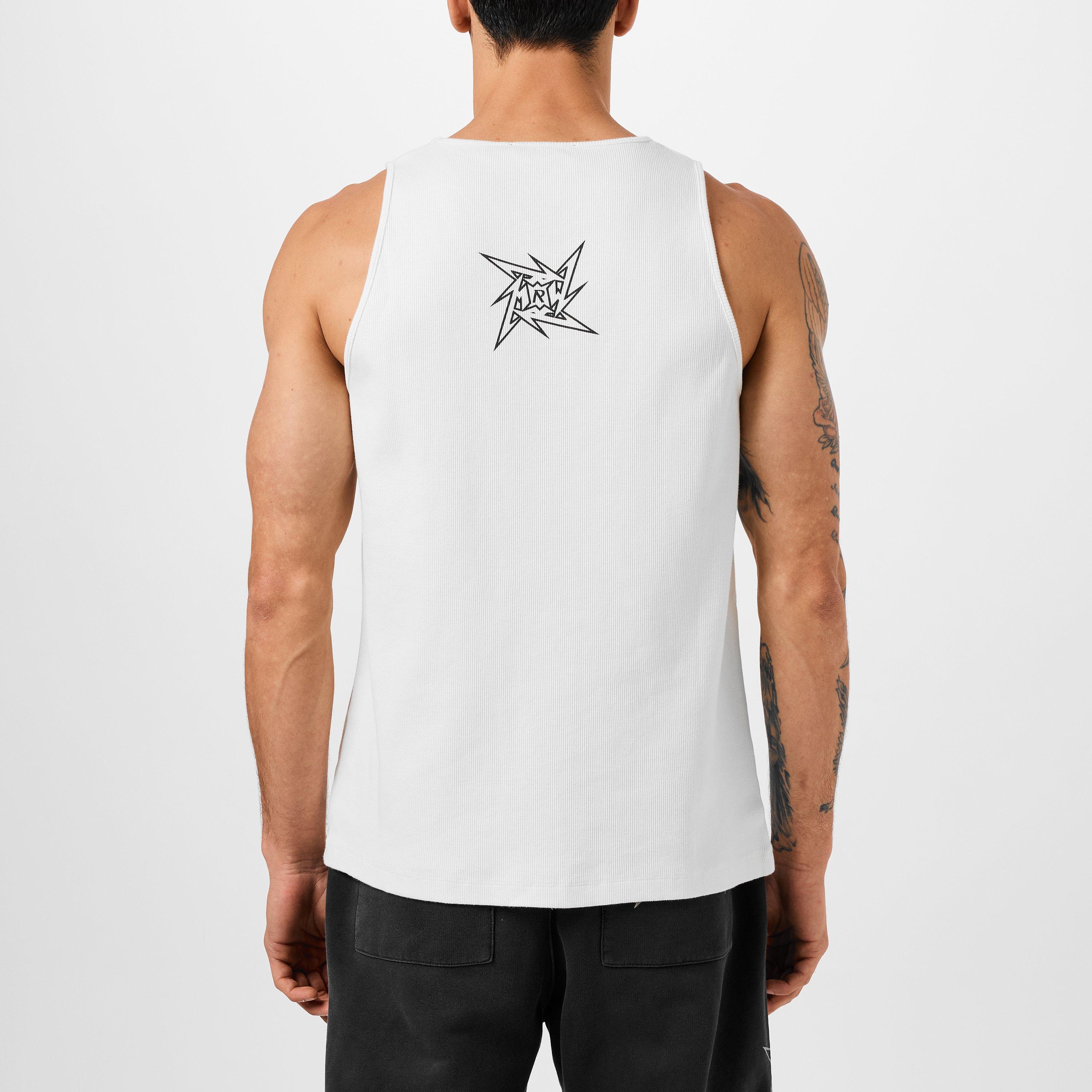 Flat White - Represent - Men's Rep 40 Year Co-branded Graphics Tank Top - 3