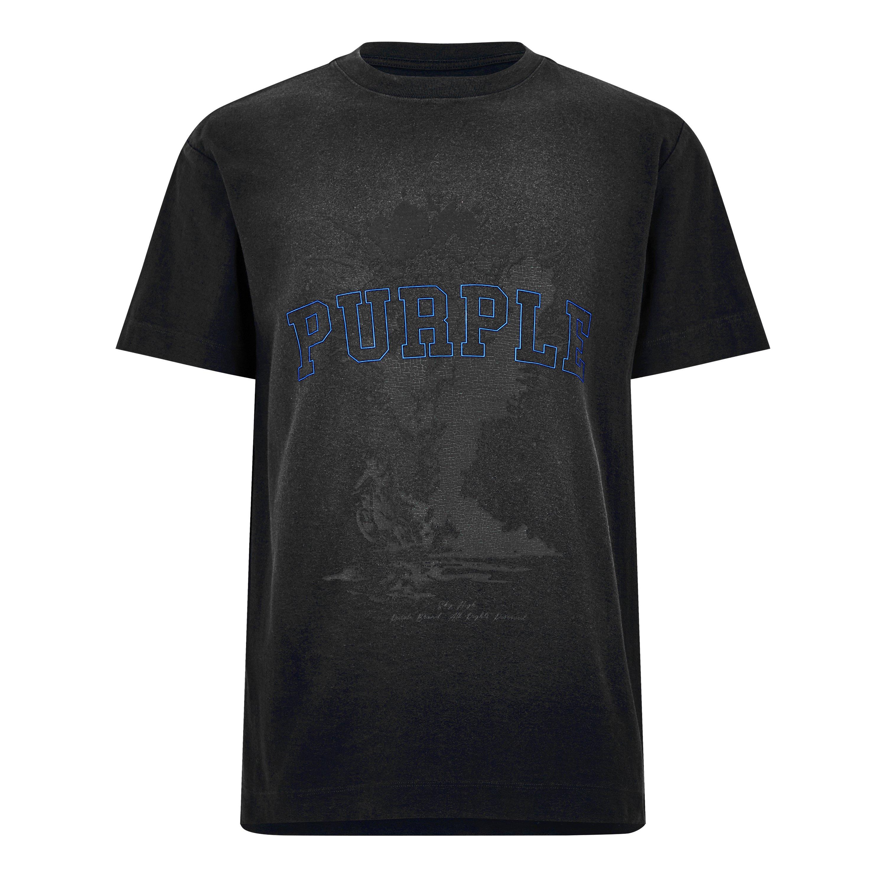 Black - Purple Brand - Men's Regular Fit Textured T-Shirt - 5