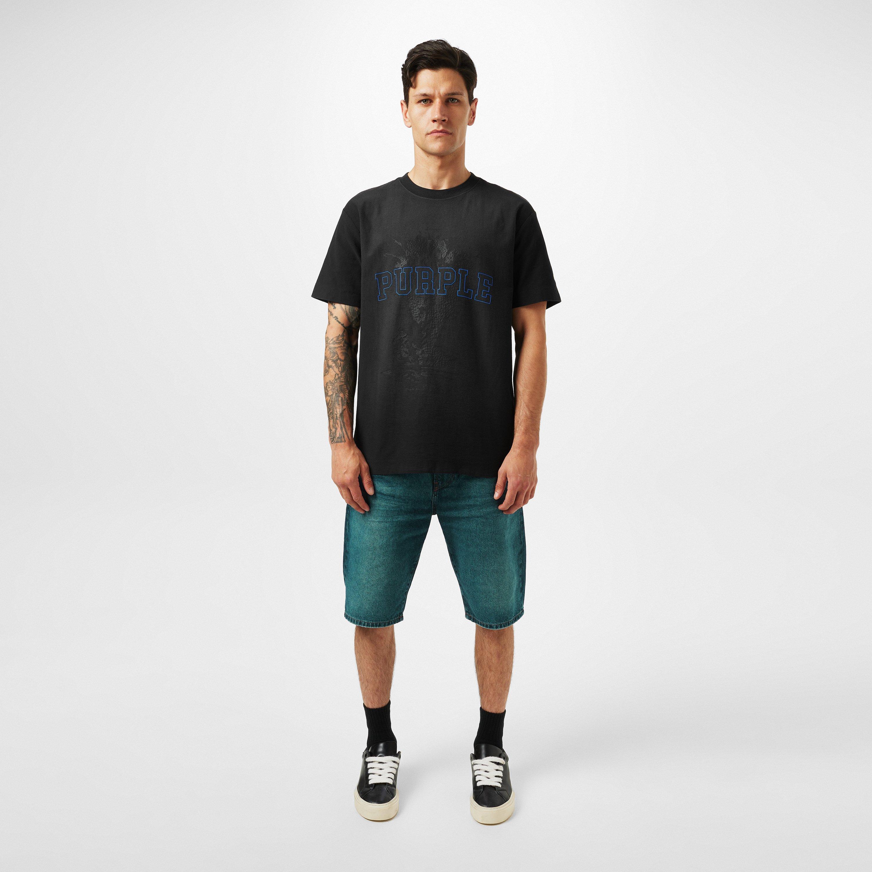 Black - Purple Brand - Men's Regular Fit Textured T-Shirt - 4