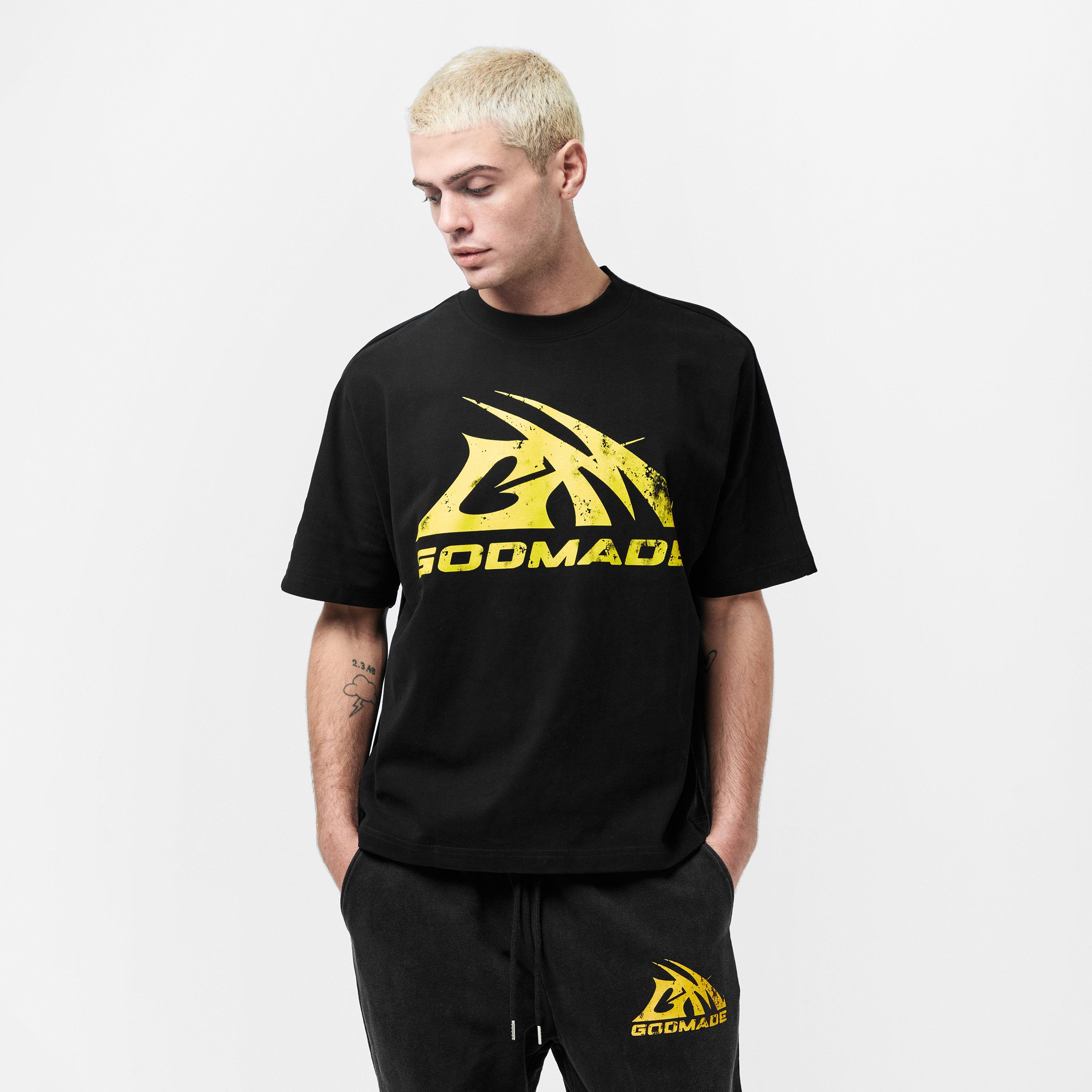 Black/Yellow - God Made - Logo T-Shirt - 3