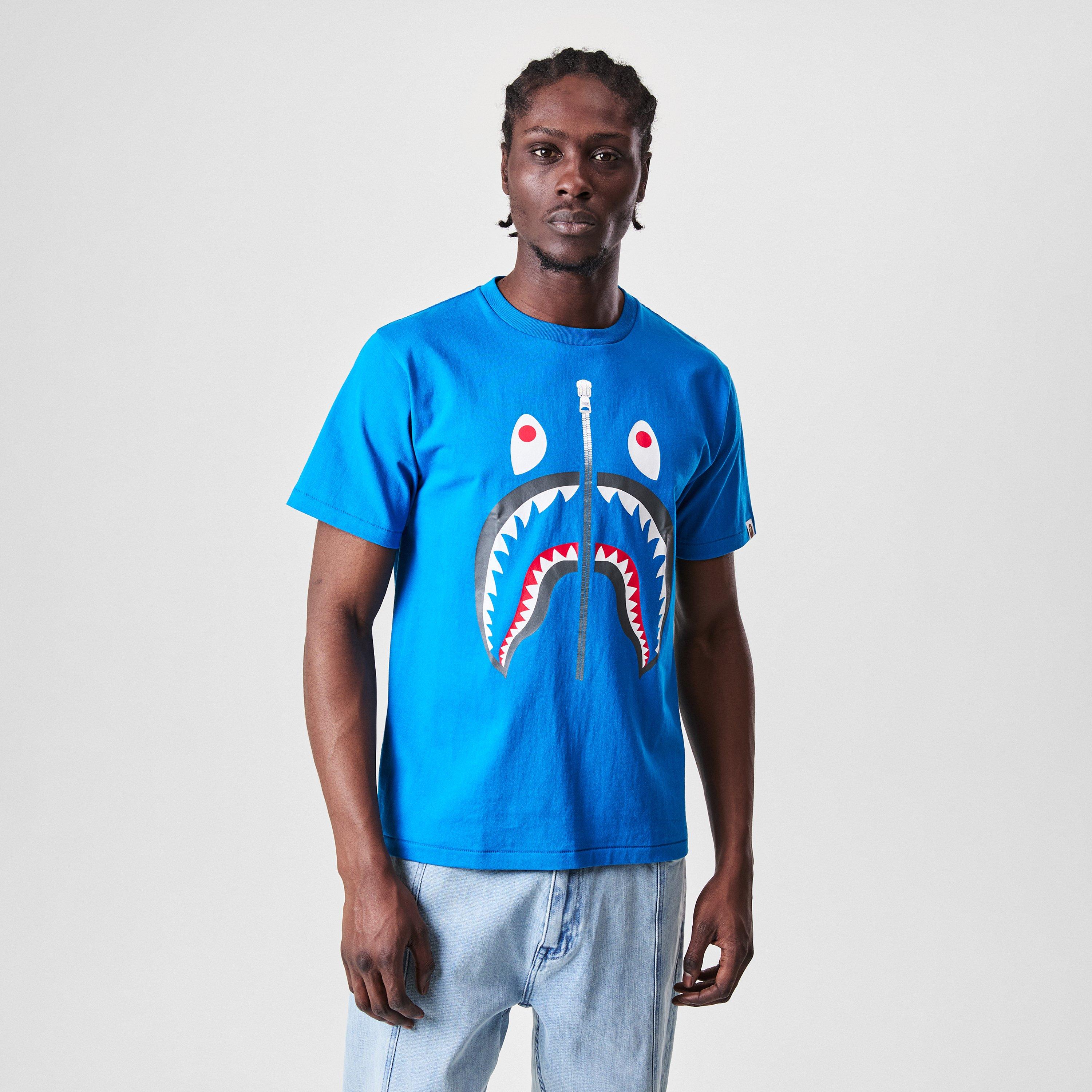 Bape Tshirt Bape Shark Shirt Blue Shirt Maglia Bape Shark Shirt