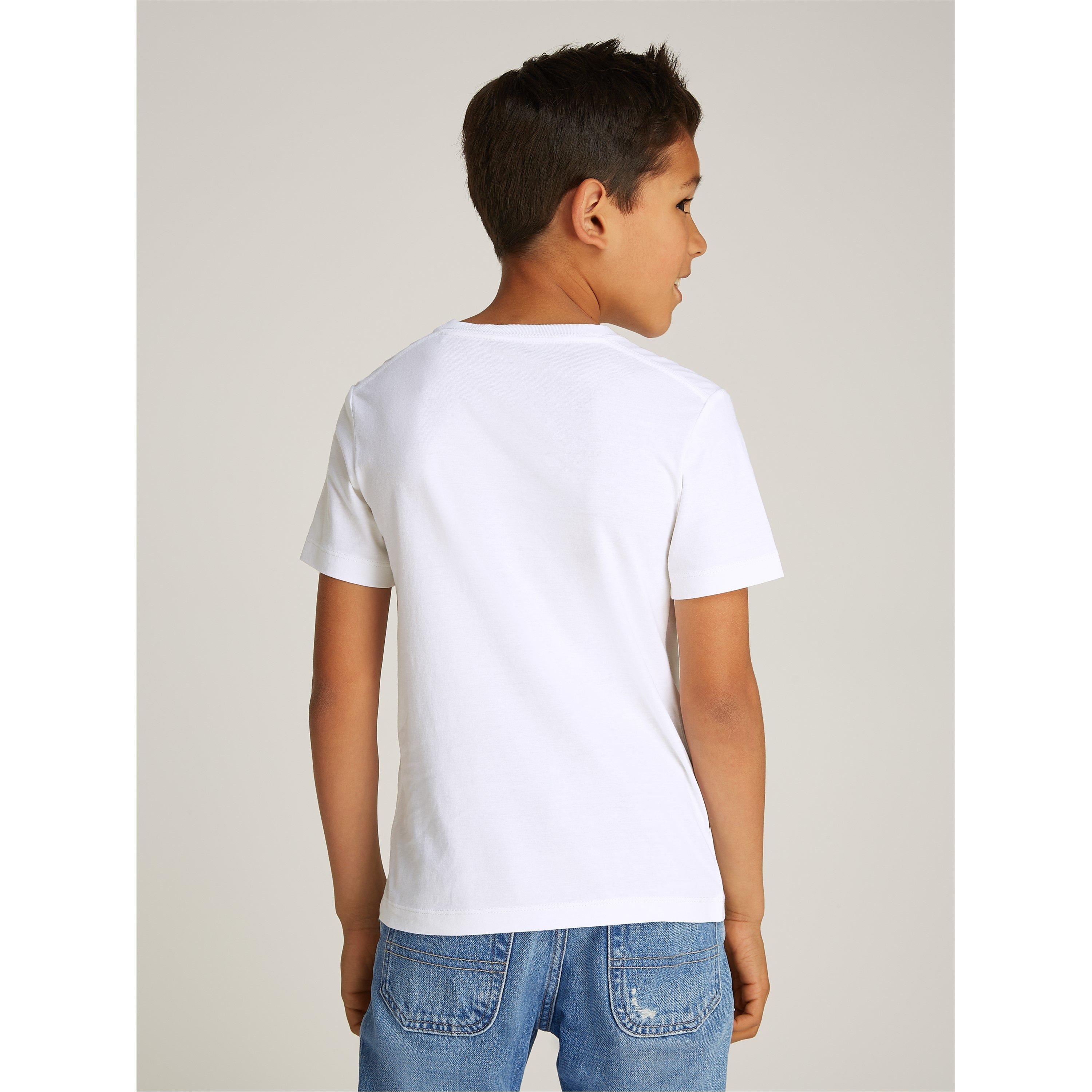 White YAF - Calvin Klein Jeans - Unisex Kids' Chest Monologo Logo T-Shirt - 4