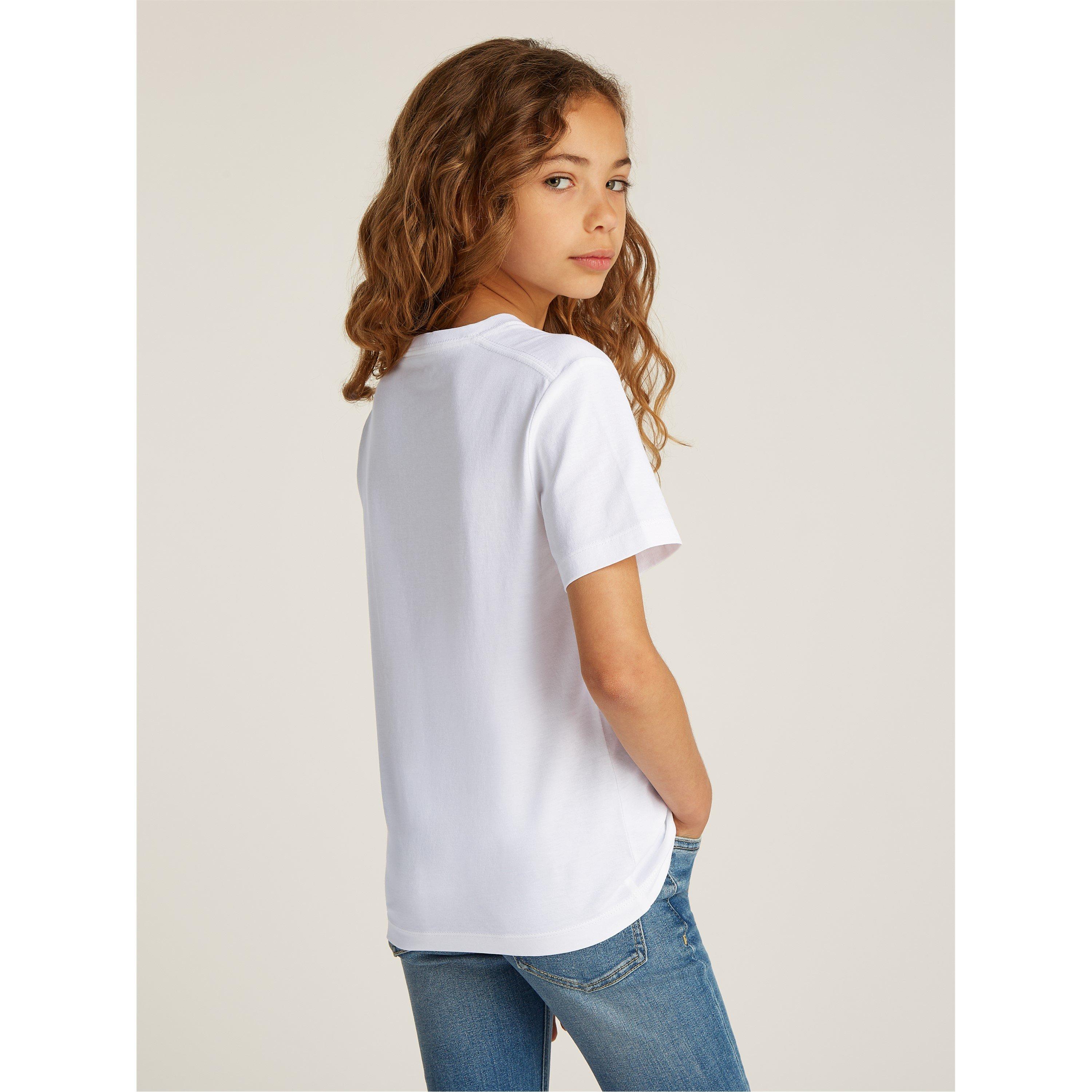 White YAF - Calvin Klein Jeans - Unisex Kids' Chest Monologo Logo T-Shirt - 6