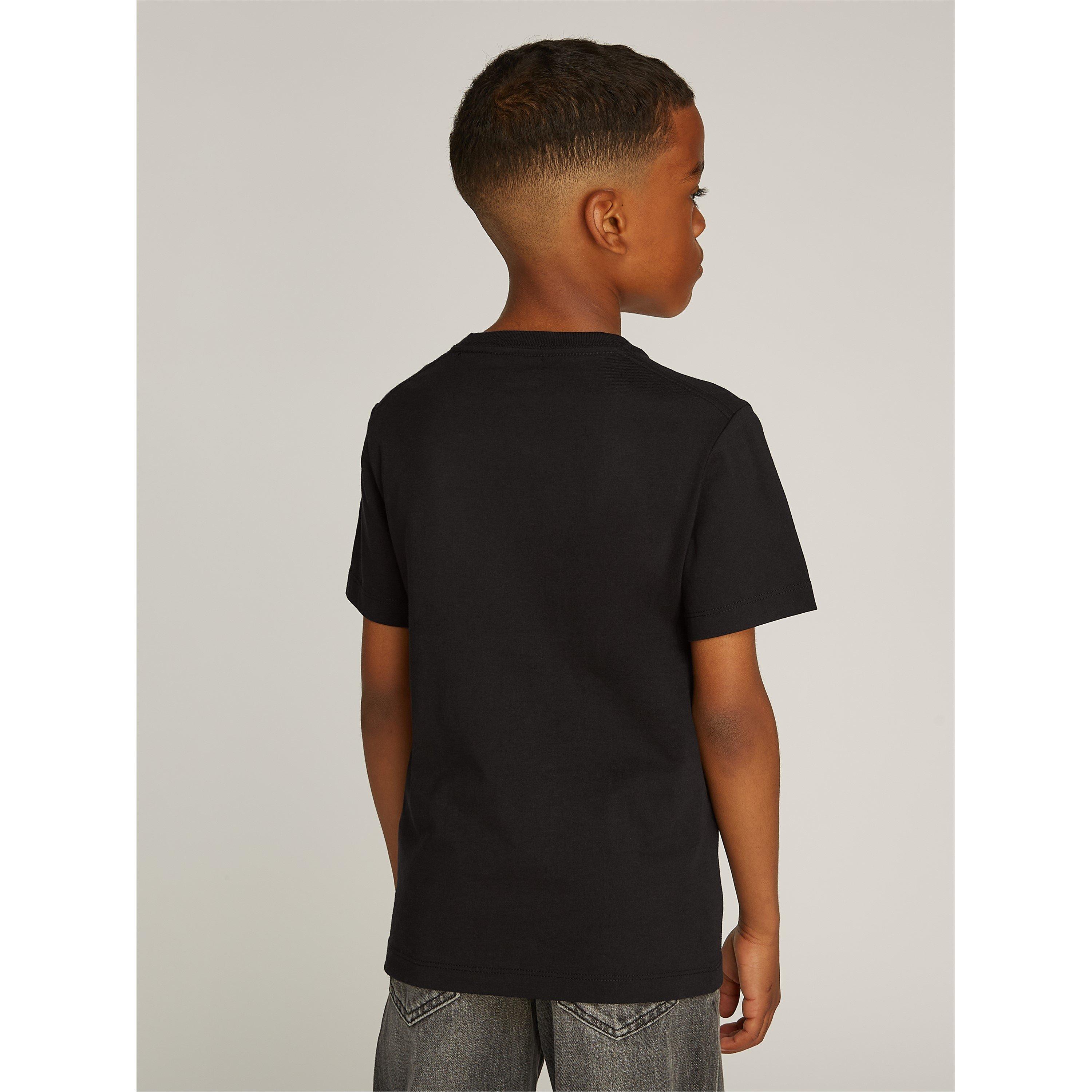 CK Black BEH - Calvin Klein Jeans - Unisex Kids' Chest Monologo Regular Fit T-Shirt - 2