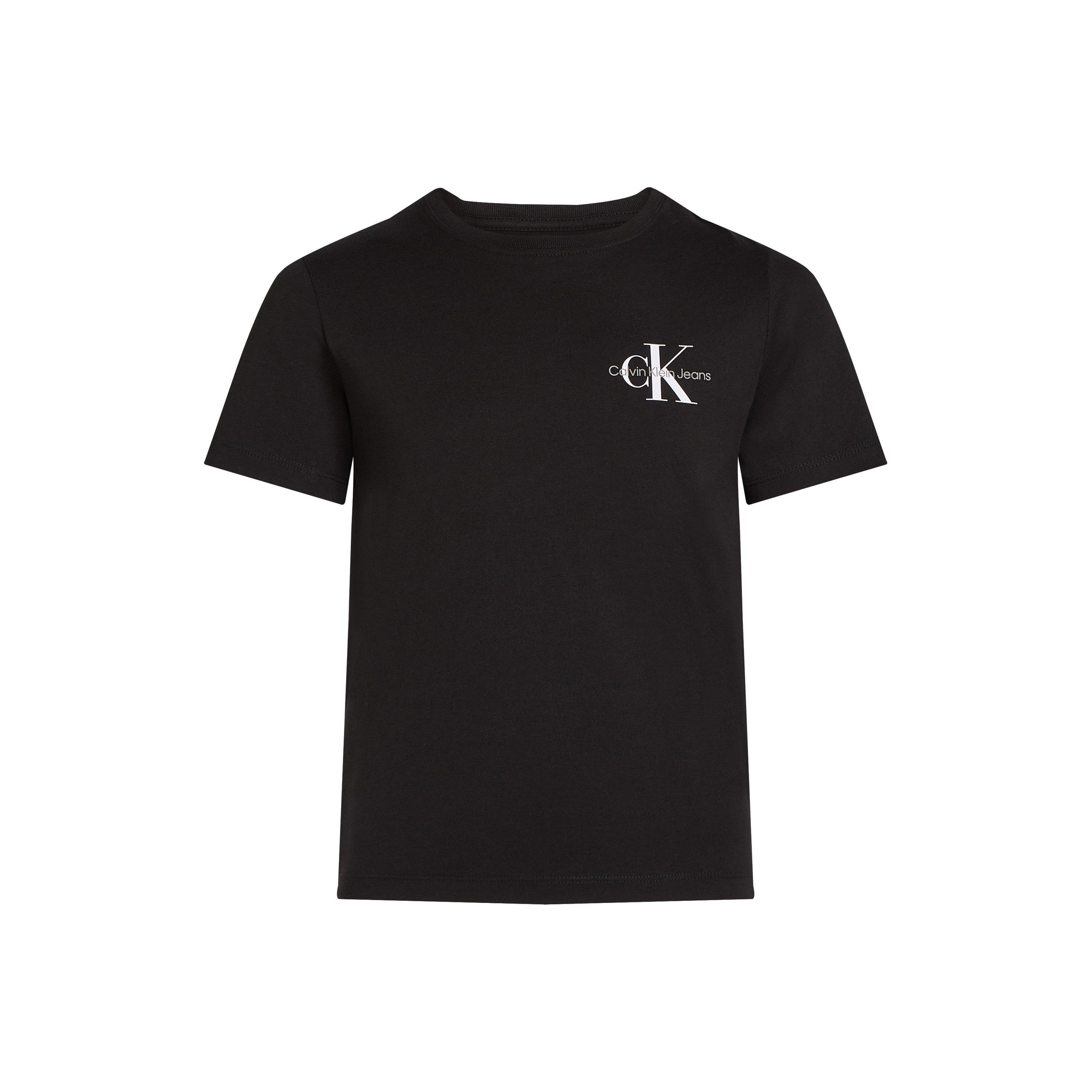 CK Black BEH - Calvin Klein Jeans - Unisex Kids' Chest Monologo Regular Fit T-Shirt - 4
