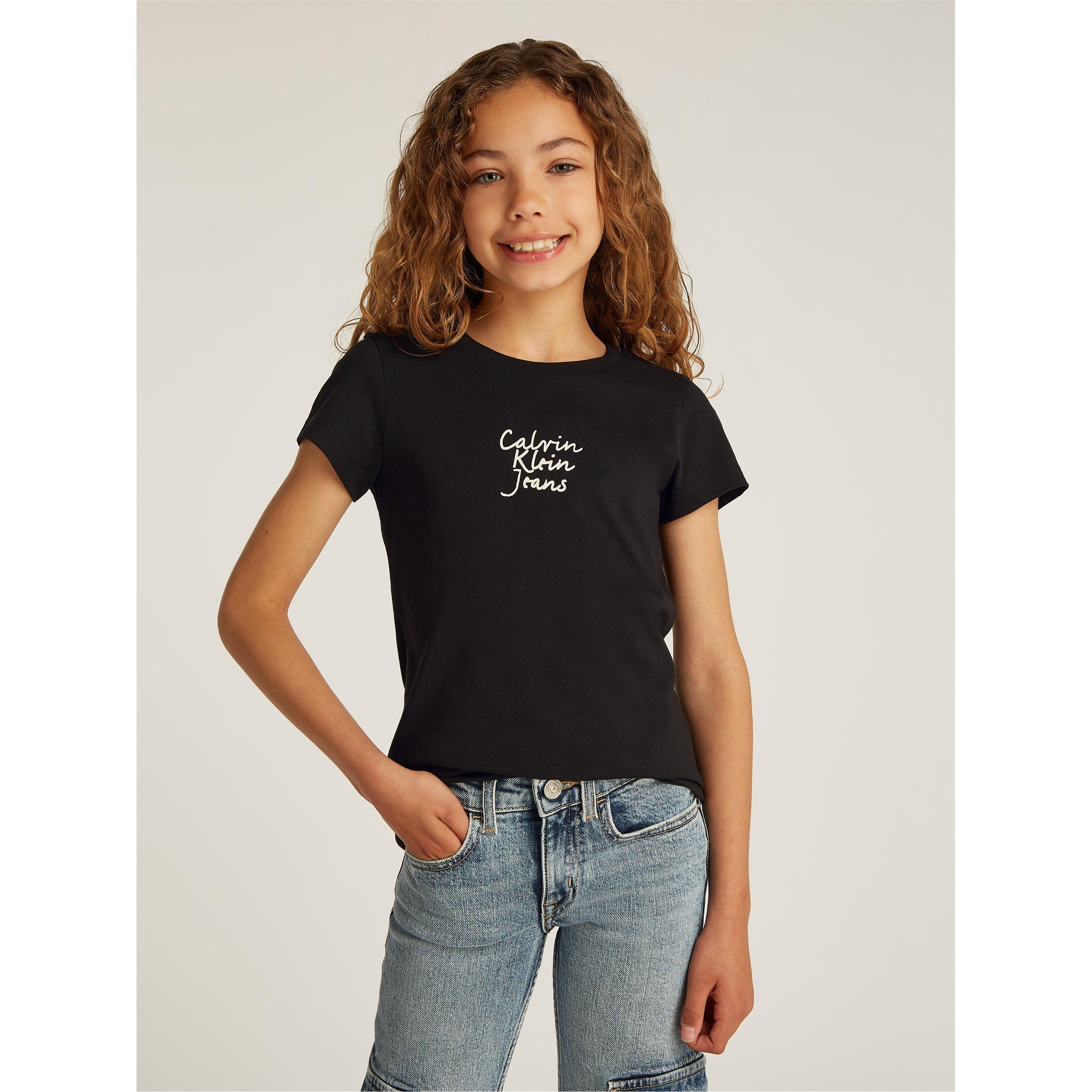 CK Black BEH - Calvin Klein Jeans - Kids' Handwriting Logo Regular Fit T-Shirt - 1