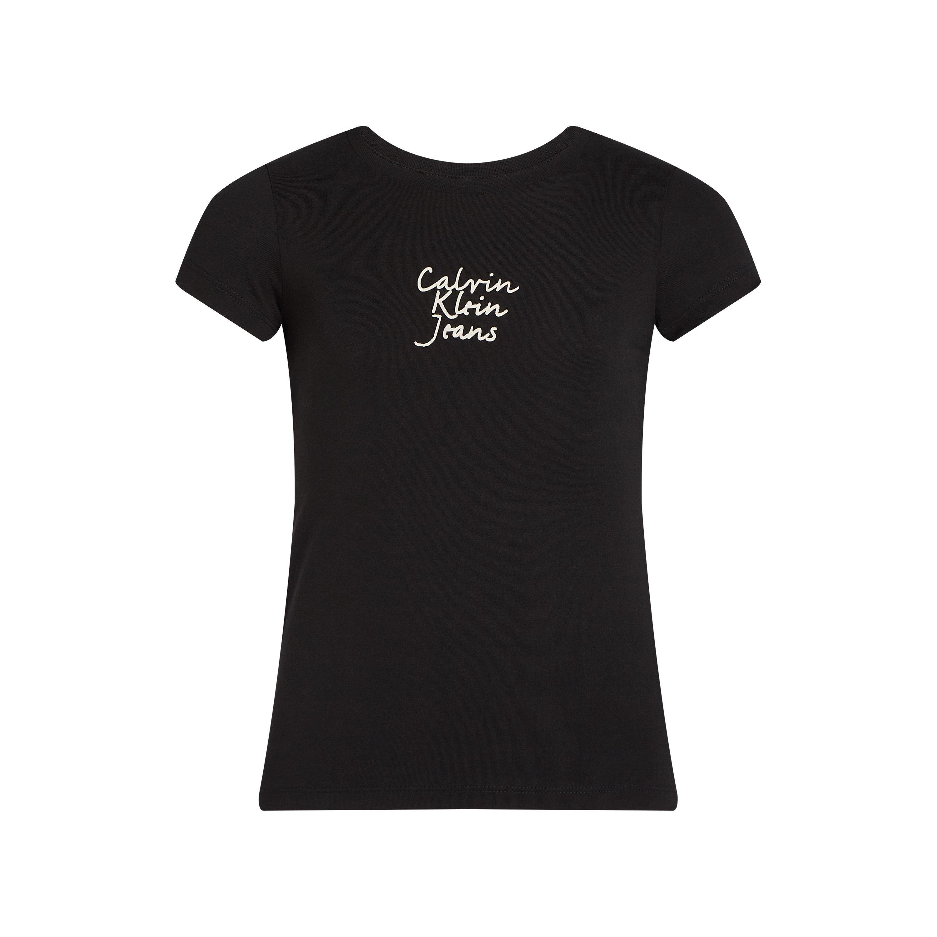 CK Black BEH - Calvin Klein Jeans - Kids' Handwriting Logo Regular Fit T-Shirt - 4