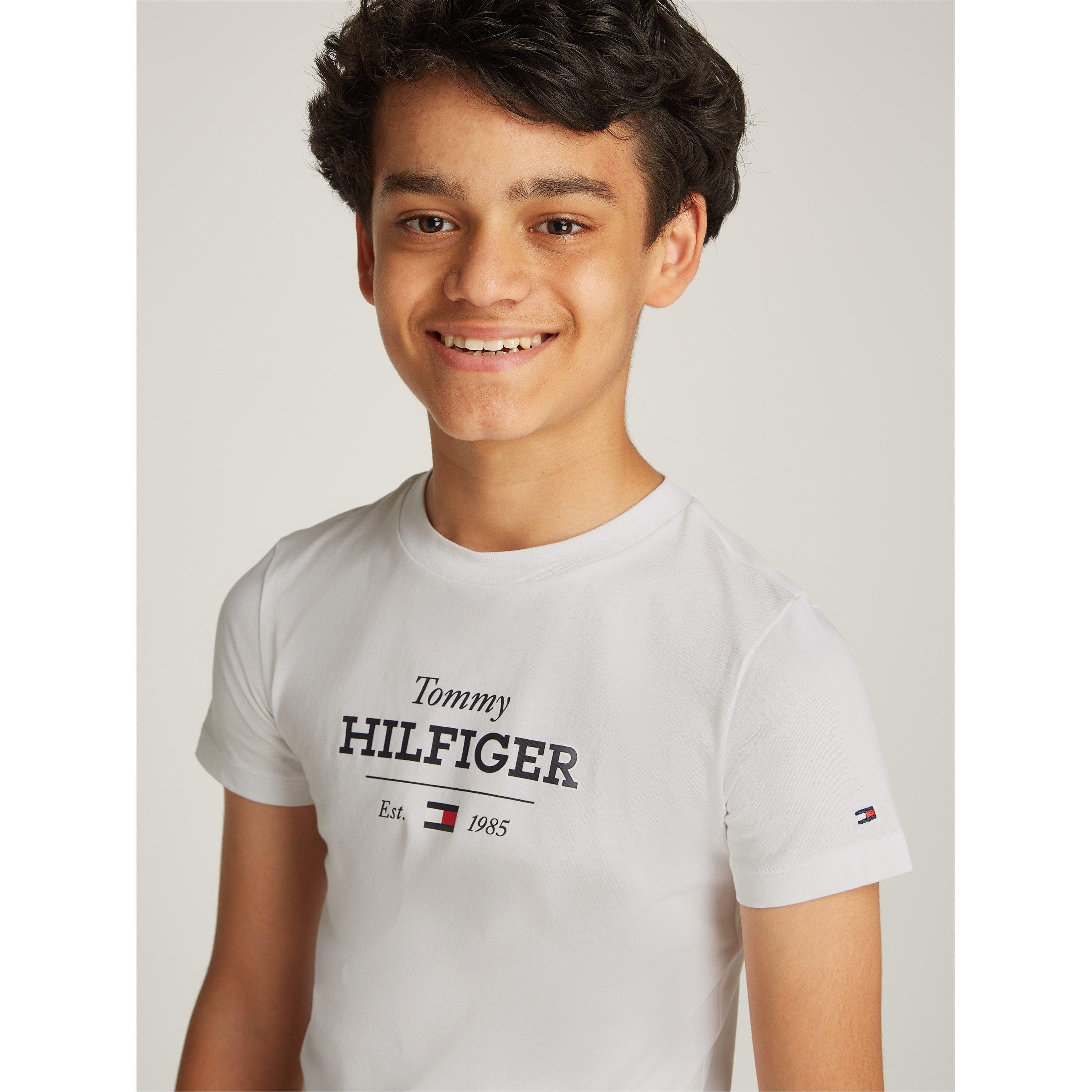 Witte YBR - Tommy Hilfiger - Kids' MONOTYPE Short-Sleeve Regular Fit T-Shirt - 2