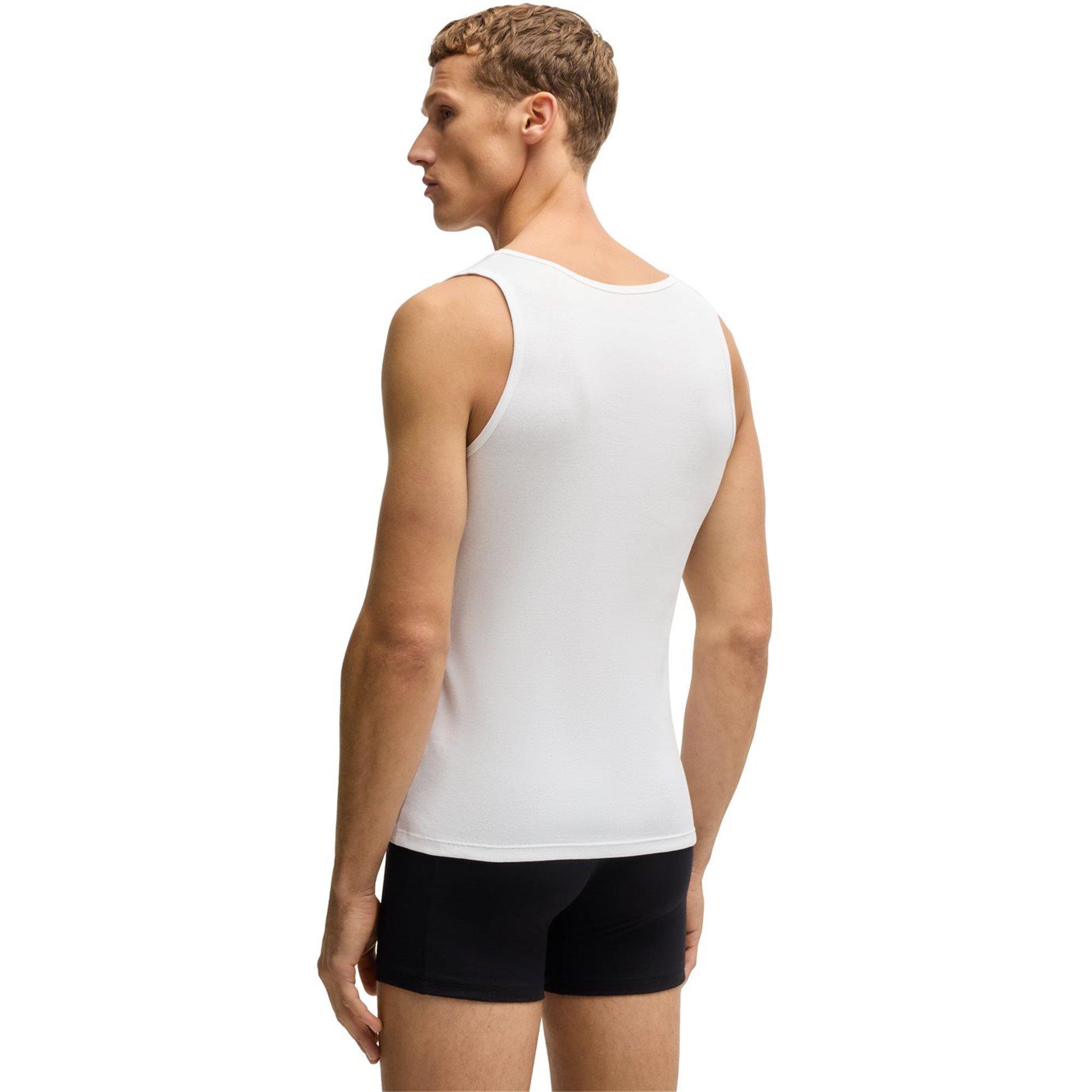 White 100 - Boss - Men's Classic Ribbed Tank Top 3-Pack, Cotton Construction - 4