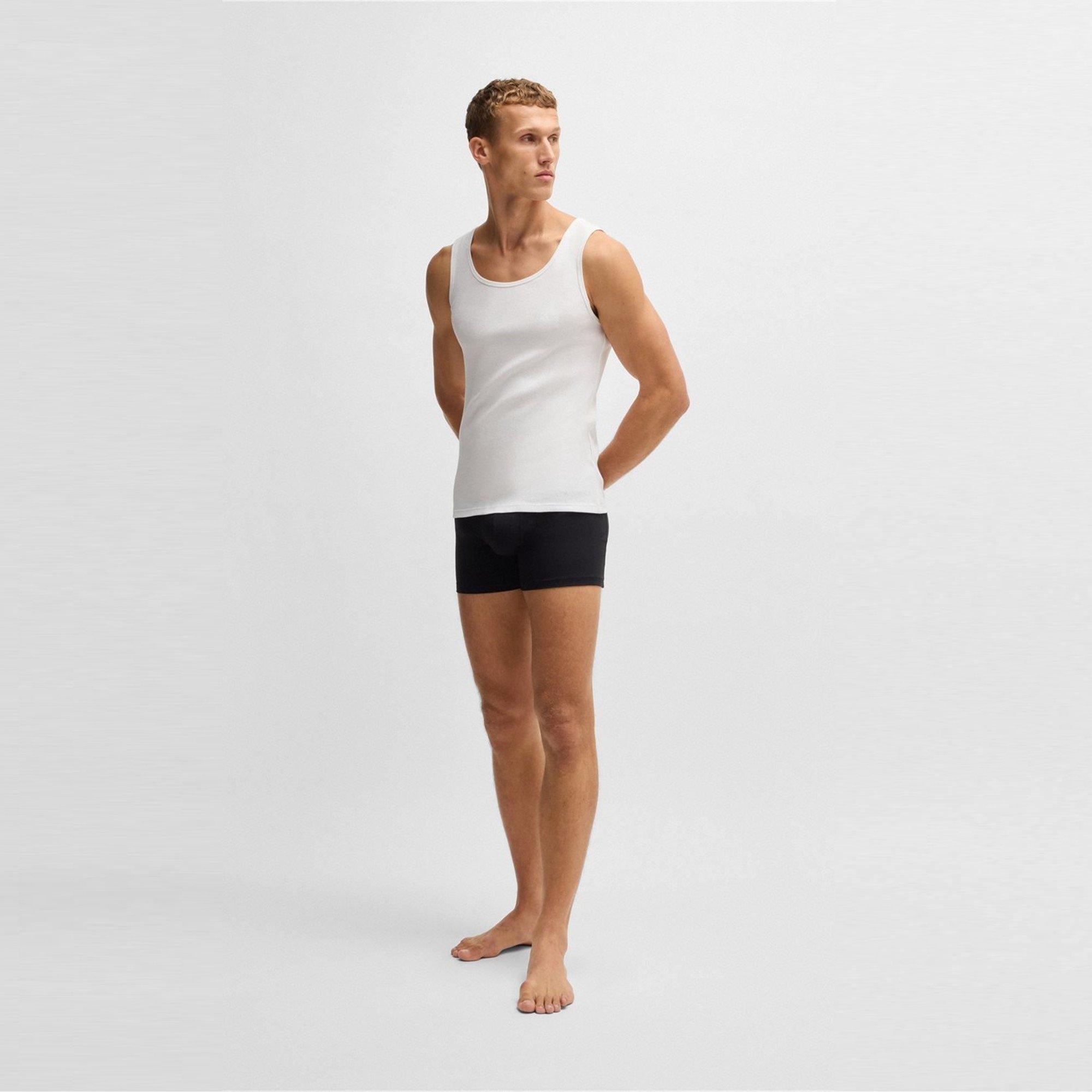 White 100 - Boss - Men's Classic Ribbed Tank Top 3-Pack, Cotton Construction - 6