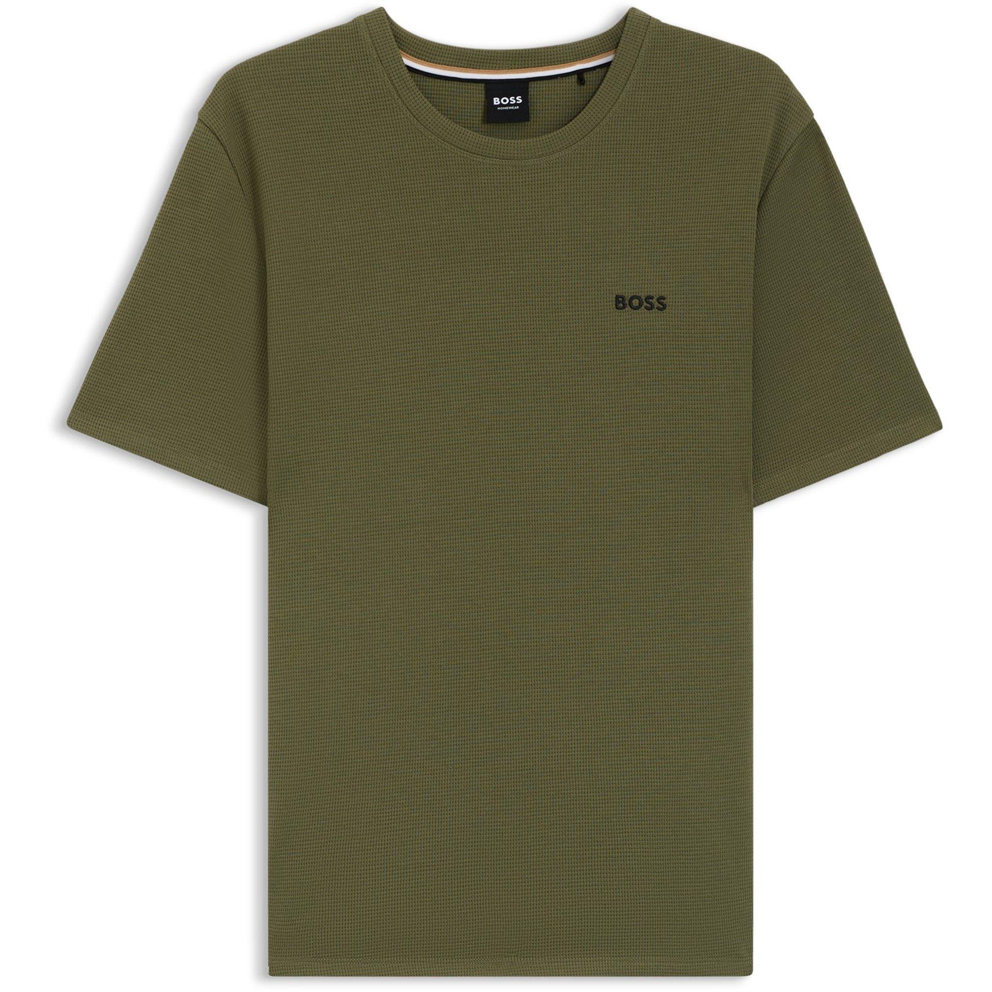 Boss Mens BOSS Bodywear Waffle T-Shirt with Structured Design - Khaki 350 - Small
