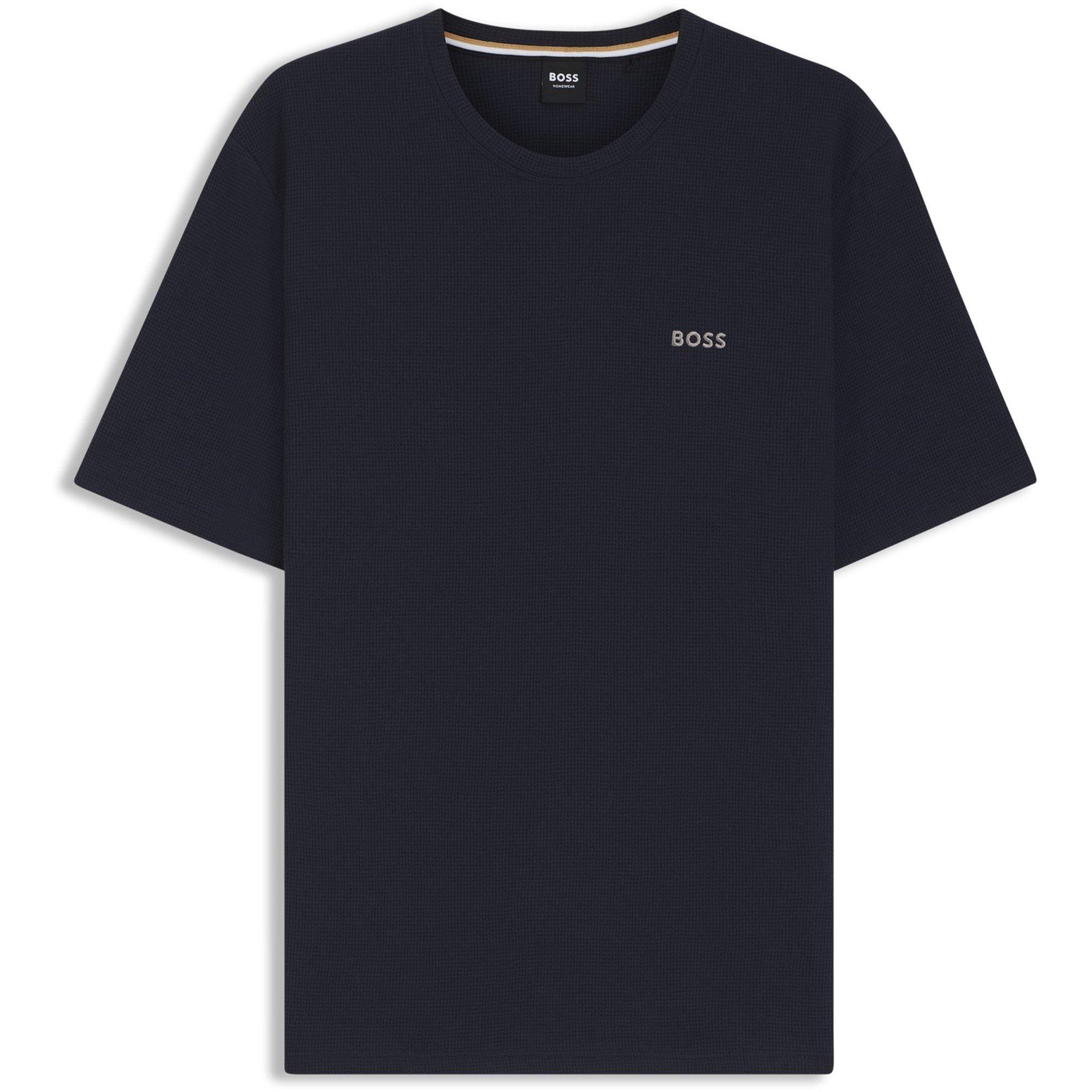 Boss Mens BOSS Bodywear Waffle T-Shirt with Structured Design - Navy 403 - Large