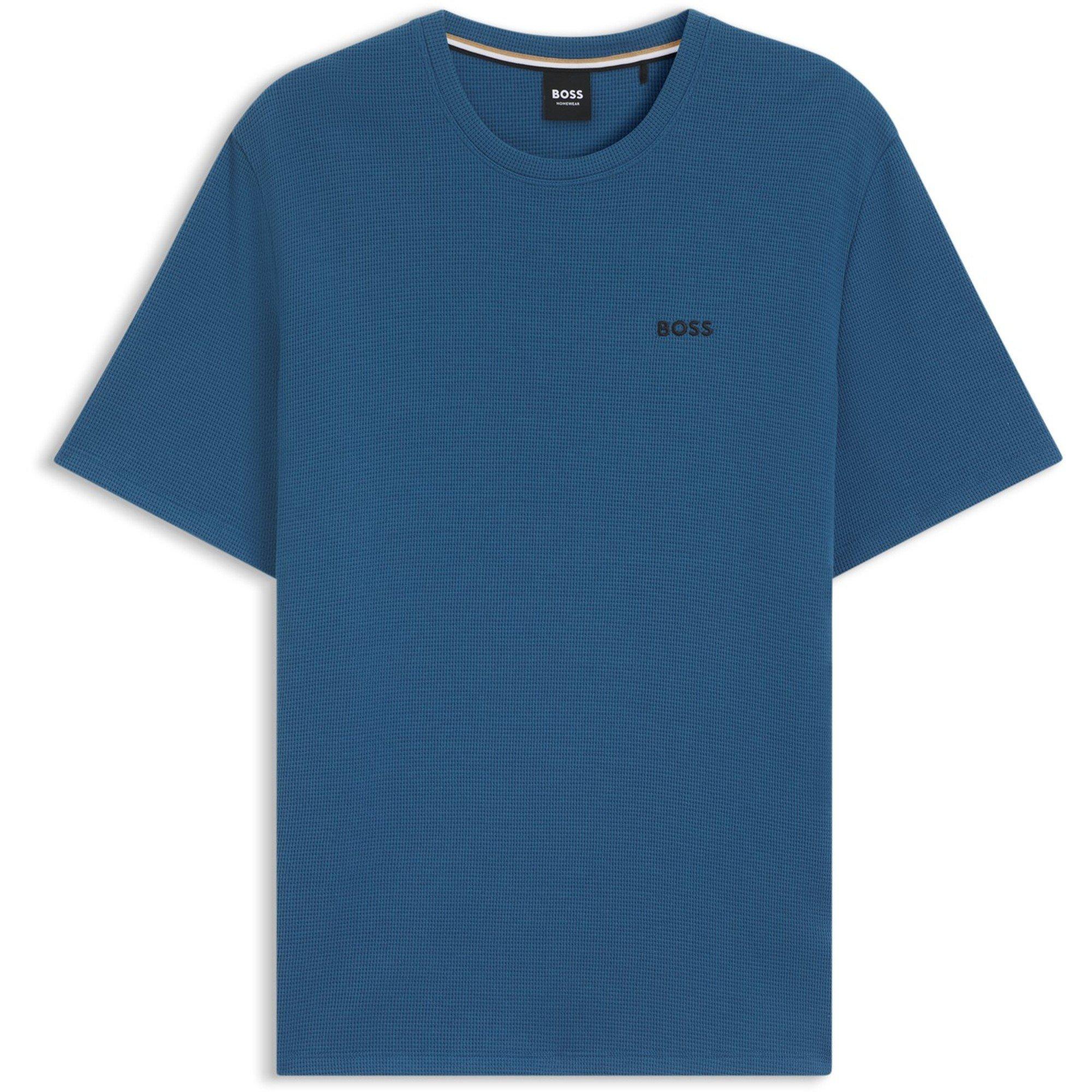 Boss Mens BOSS Bodywear Waffle T-Shirt with Structured Design - Blue 462 - Small