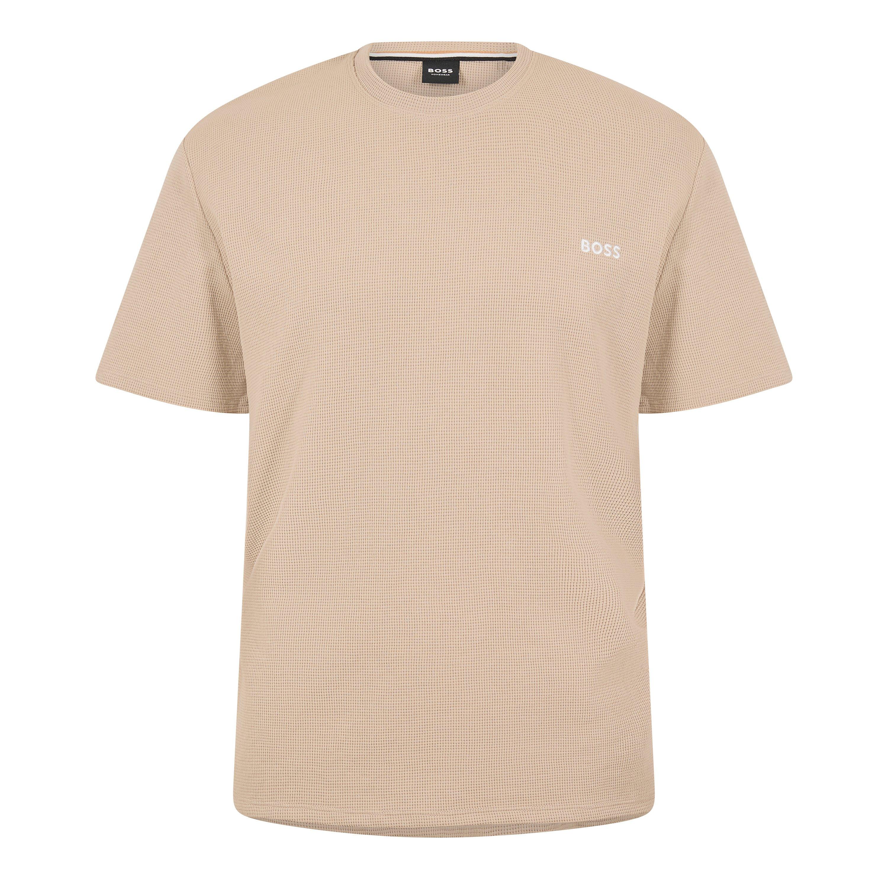 Boss Mens BOSS Bodywear Waffle T-Shirt with Structured Design - Beige 275 - Medium