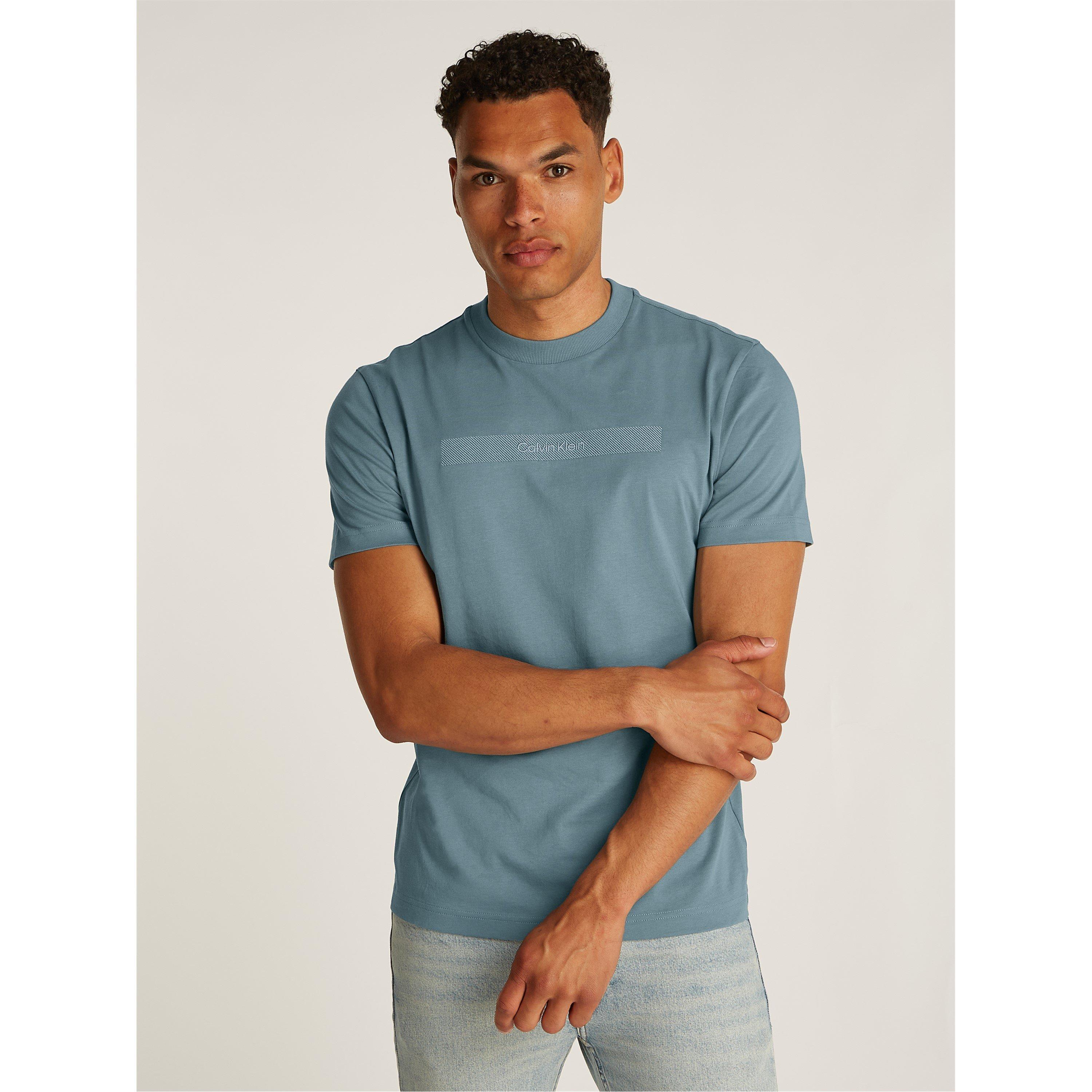 Blue CFQ - Calvin Klein - Men's Structured Embroidery Regular Fit T-Shirt - 2