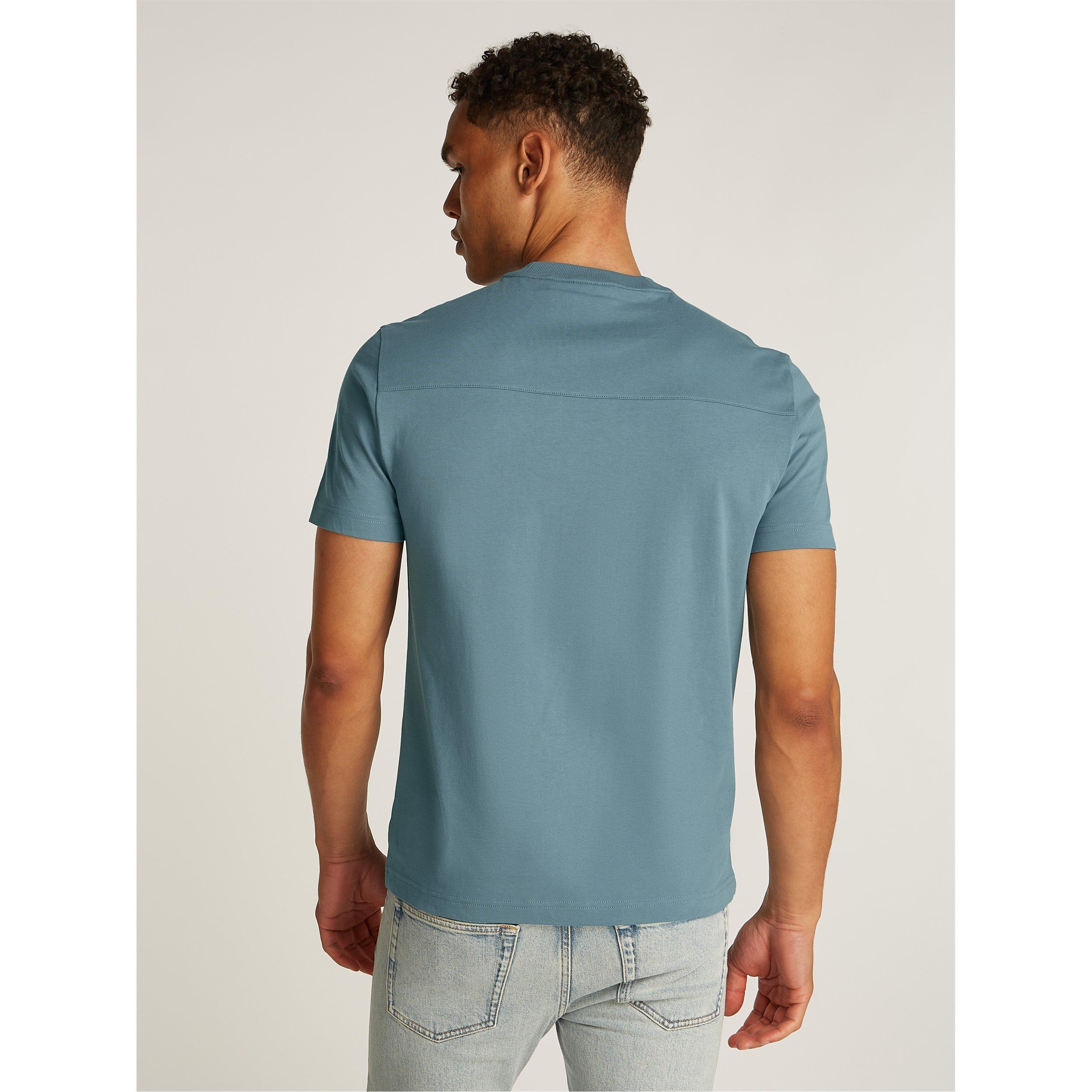 Blue CFQ - Calvin Klein - Men's Structured Embroidery Regular Fit T-Shirt - 3