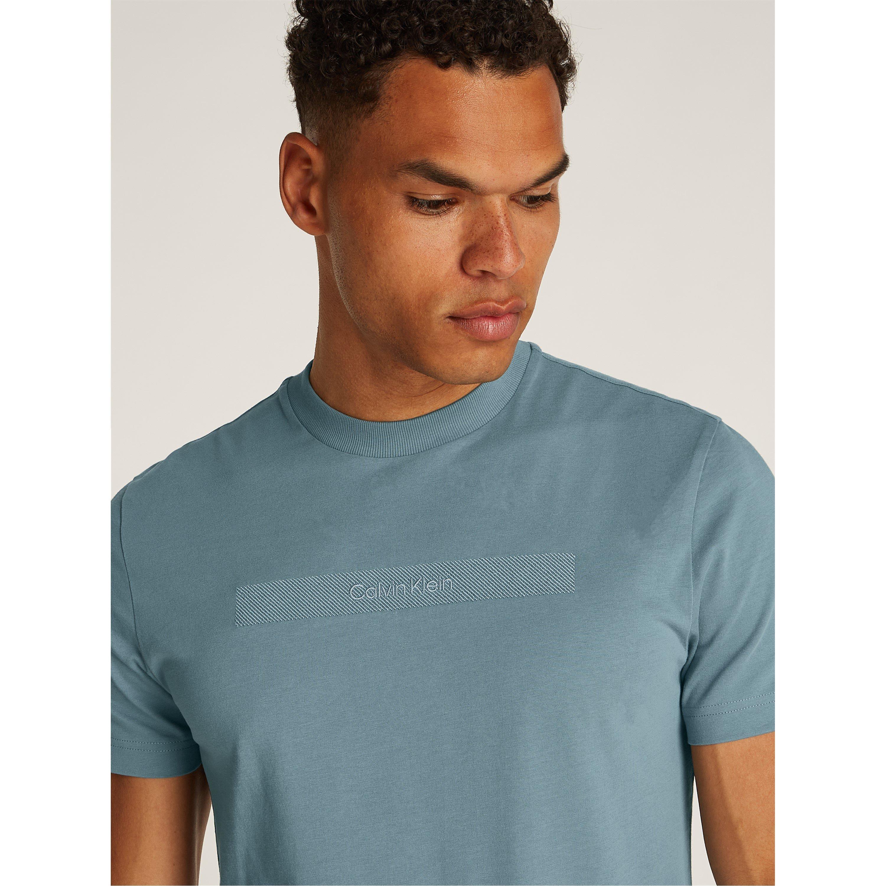 Blue CFQ - Calvin Klein - Men's Structured Embroidery Regular Fit T-Shirt - 4