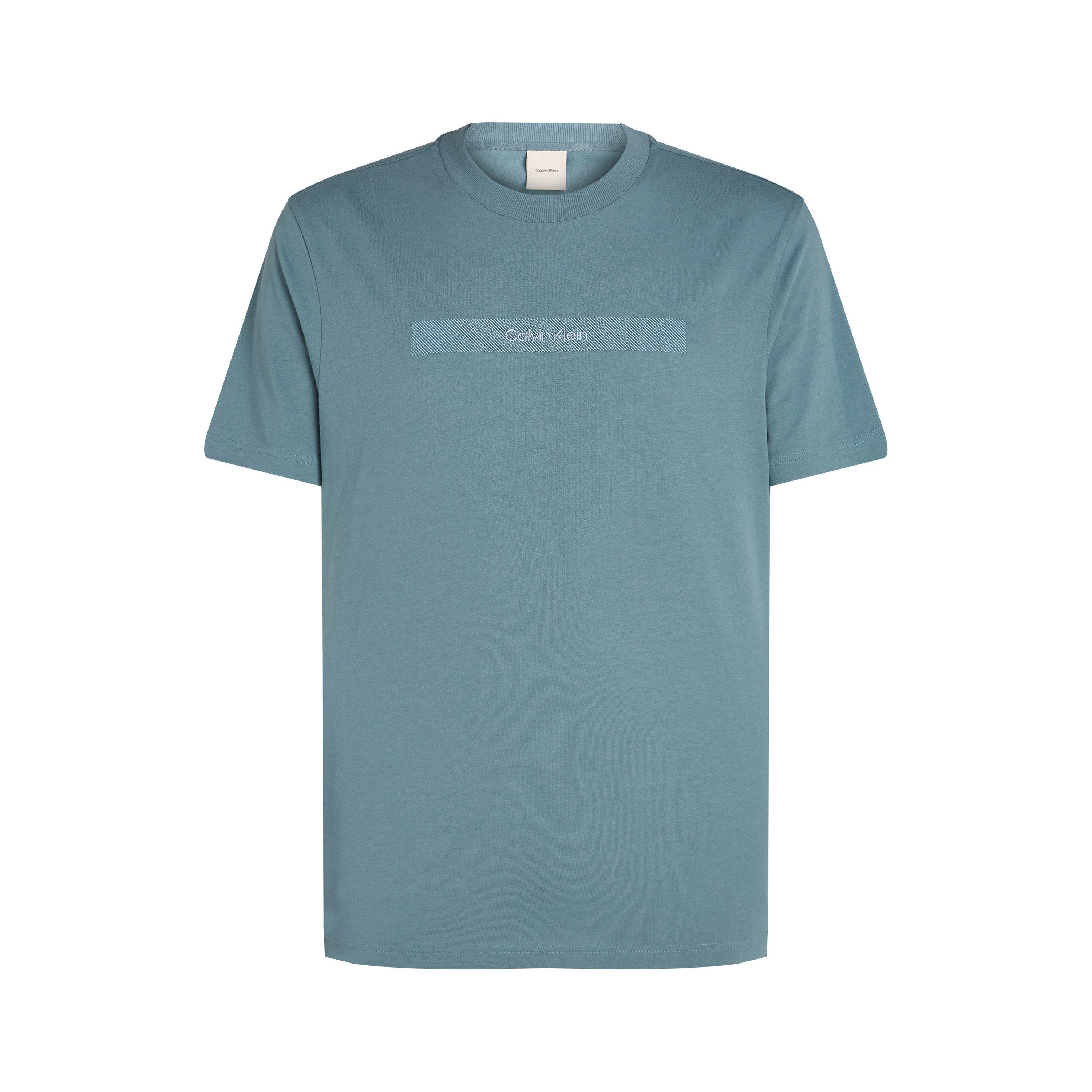 Blue CFQ - Calvin Klein - Men's Structured Embroidery Regular Fit T-Shirt - 5
