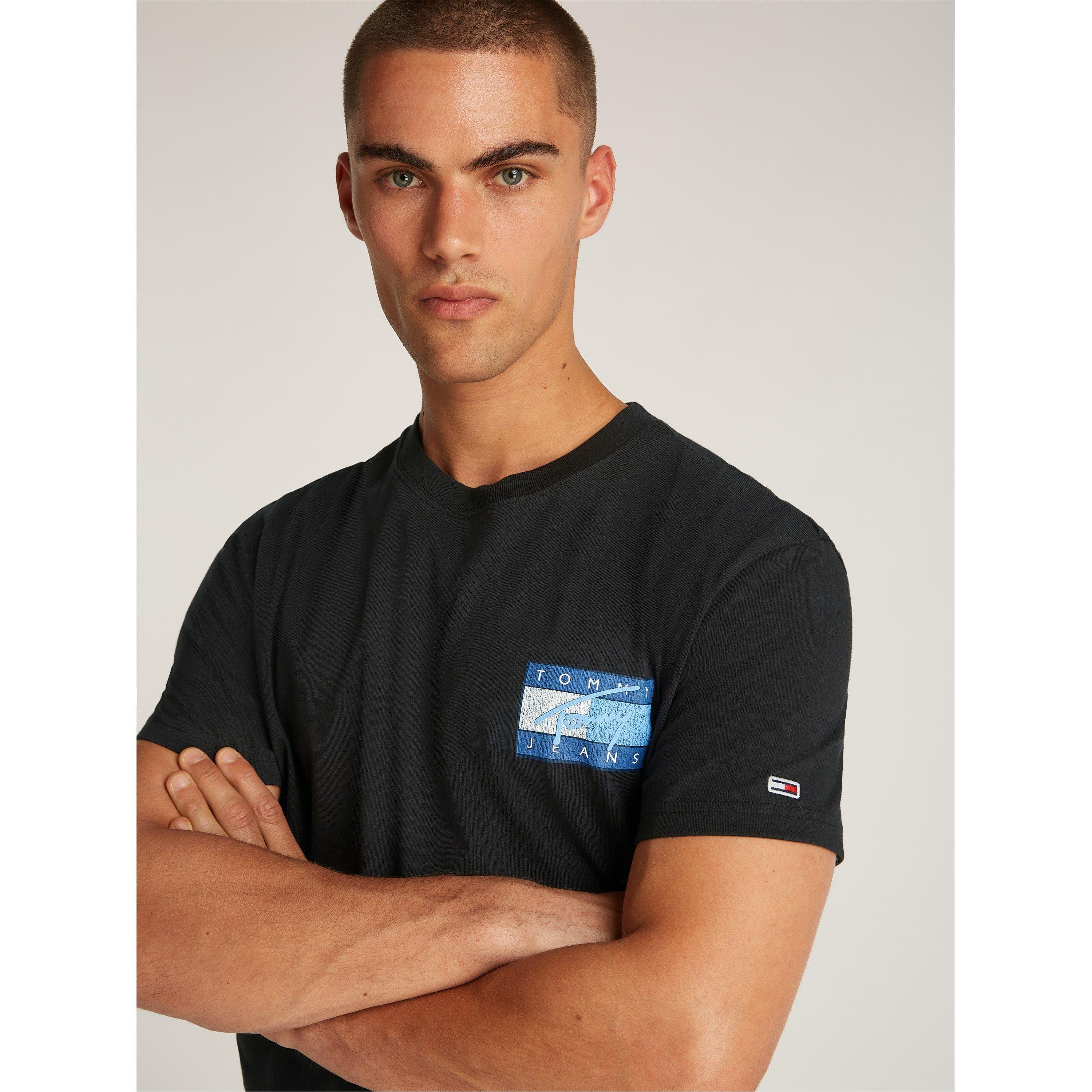 Sort - Tommy Jeans - Men's Flag Regular Fit T-Shirt - 5