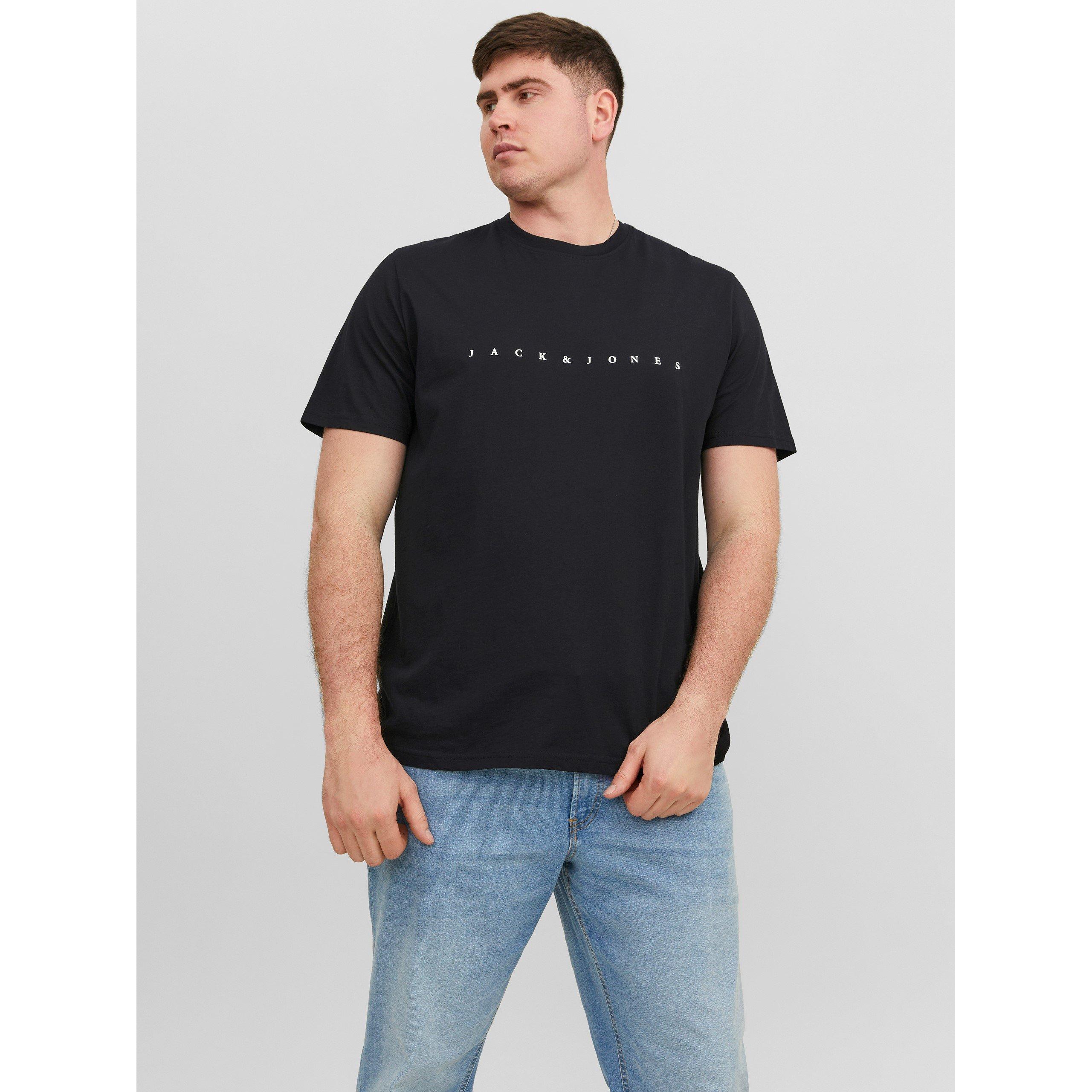 Zwart - Jack and Jones - Star T-Shirt Mens Plus Size - 3