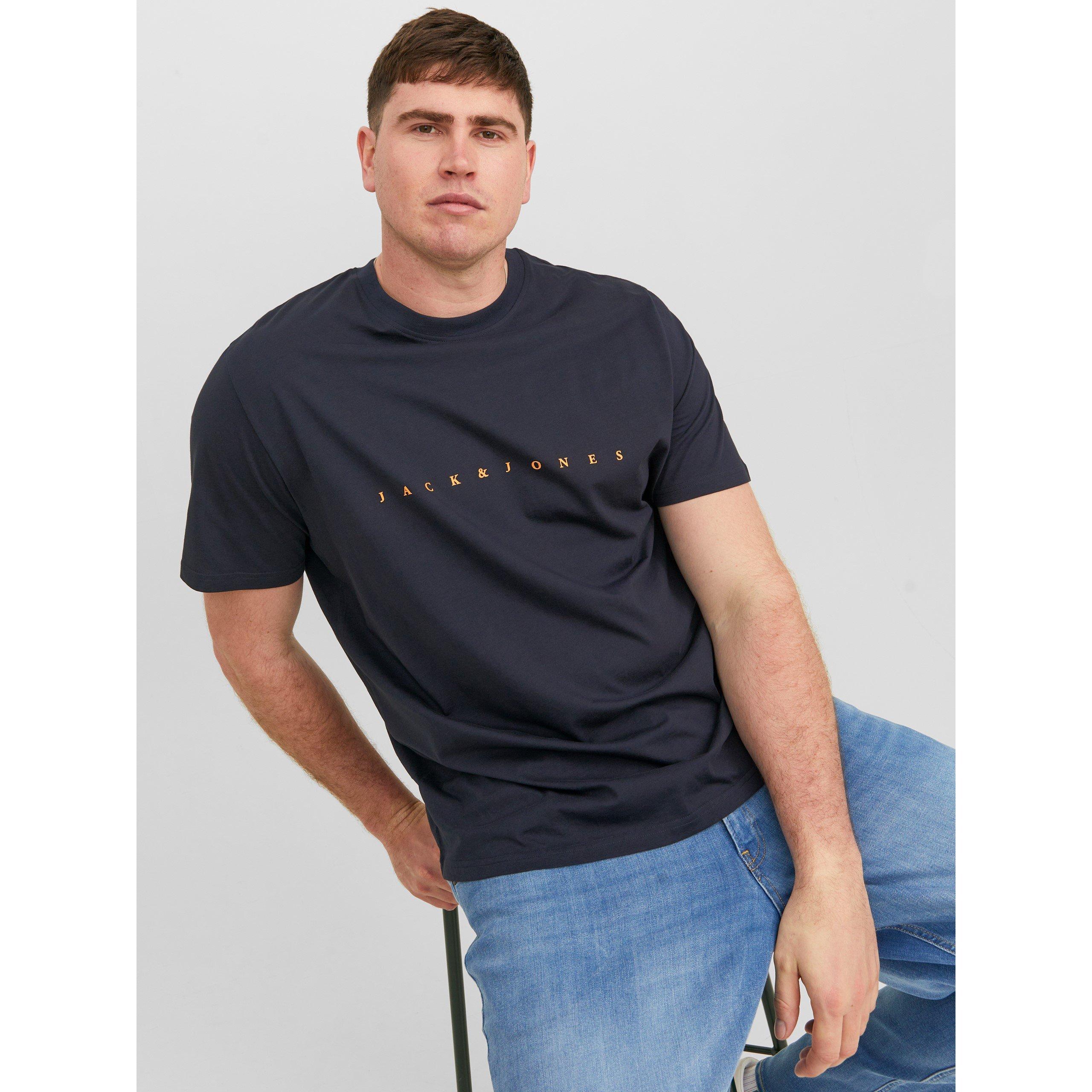 Mørkeblå - Jack and Jones - Jack+ Star T-Shirt Mens Plus Size - 2