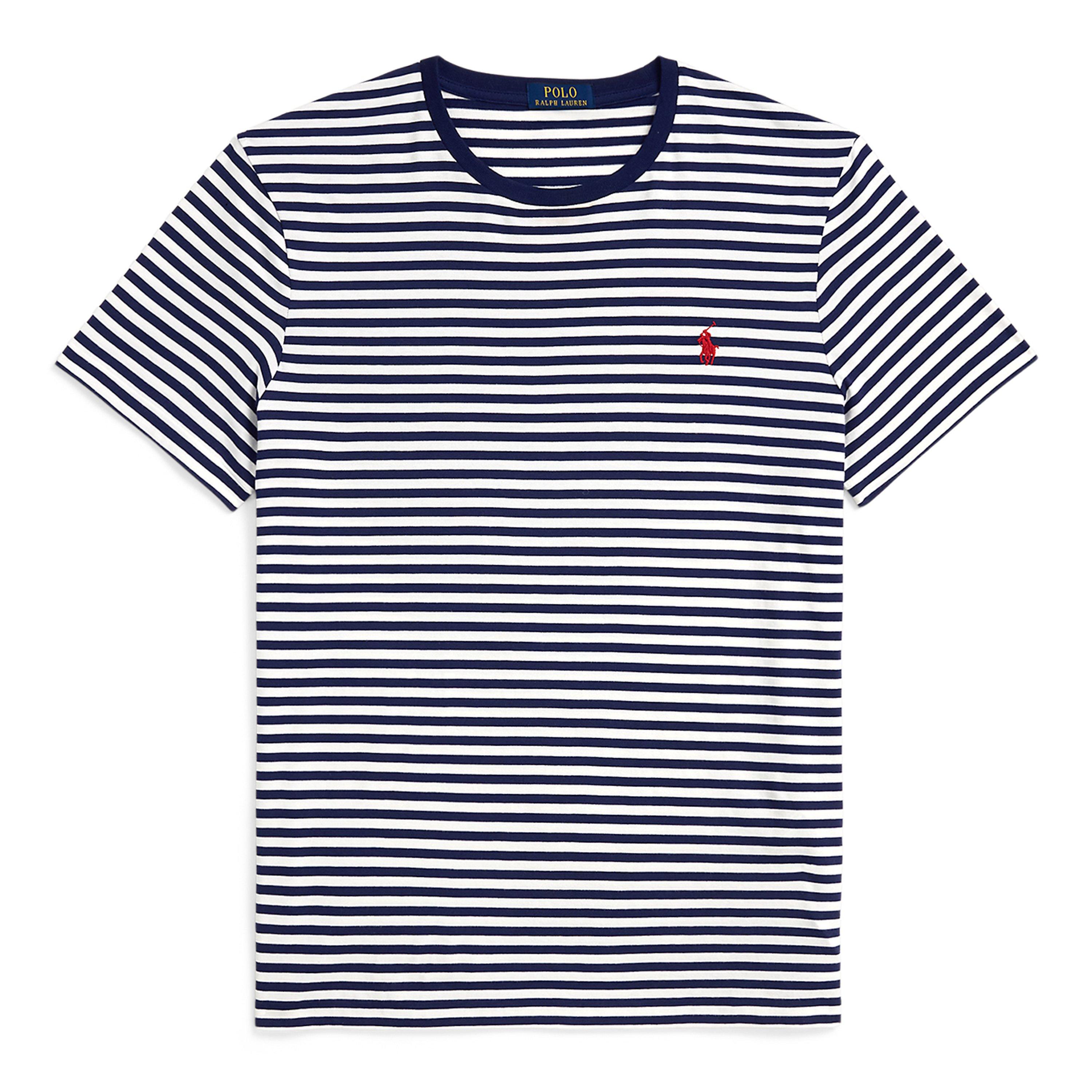 White/ Navy - Polo Ralph Lauren - Jersey Stripe T-Shirt - 1