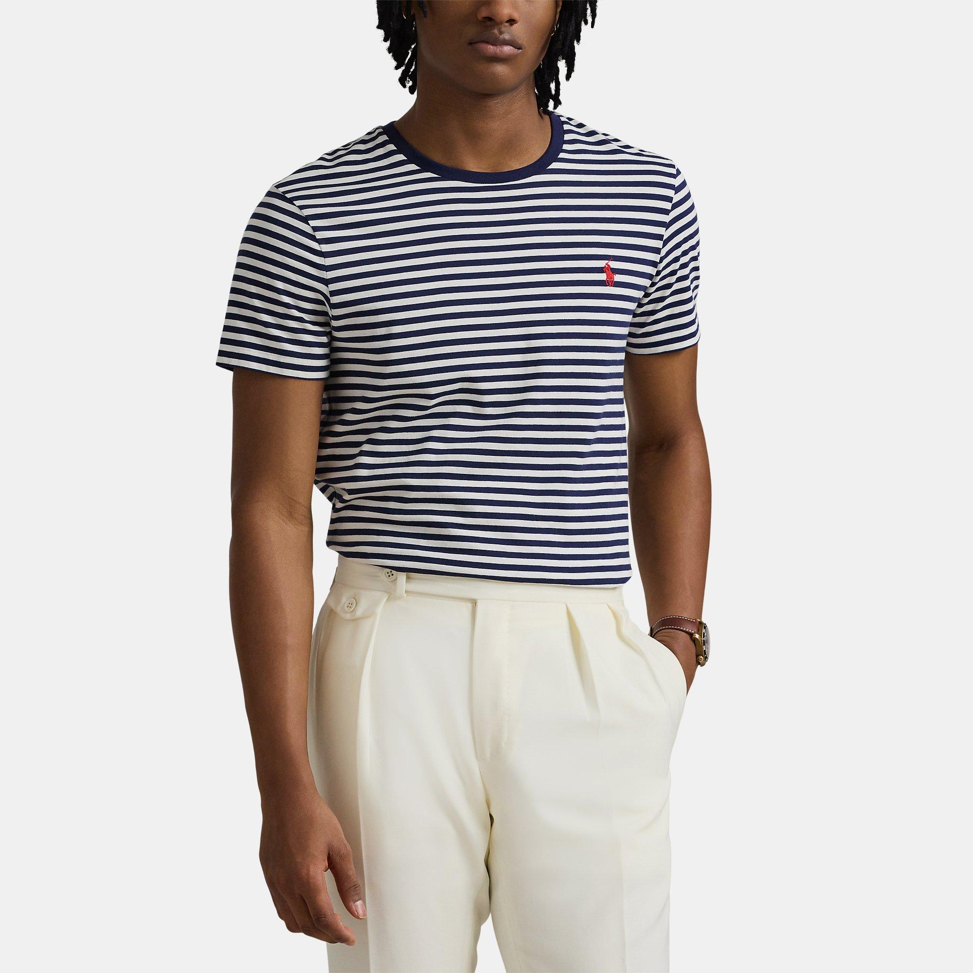 White/ Navy - Polo Ralph Lauren - Jersey Stripe T-Shirt - 2