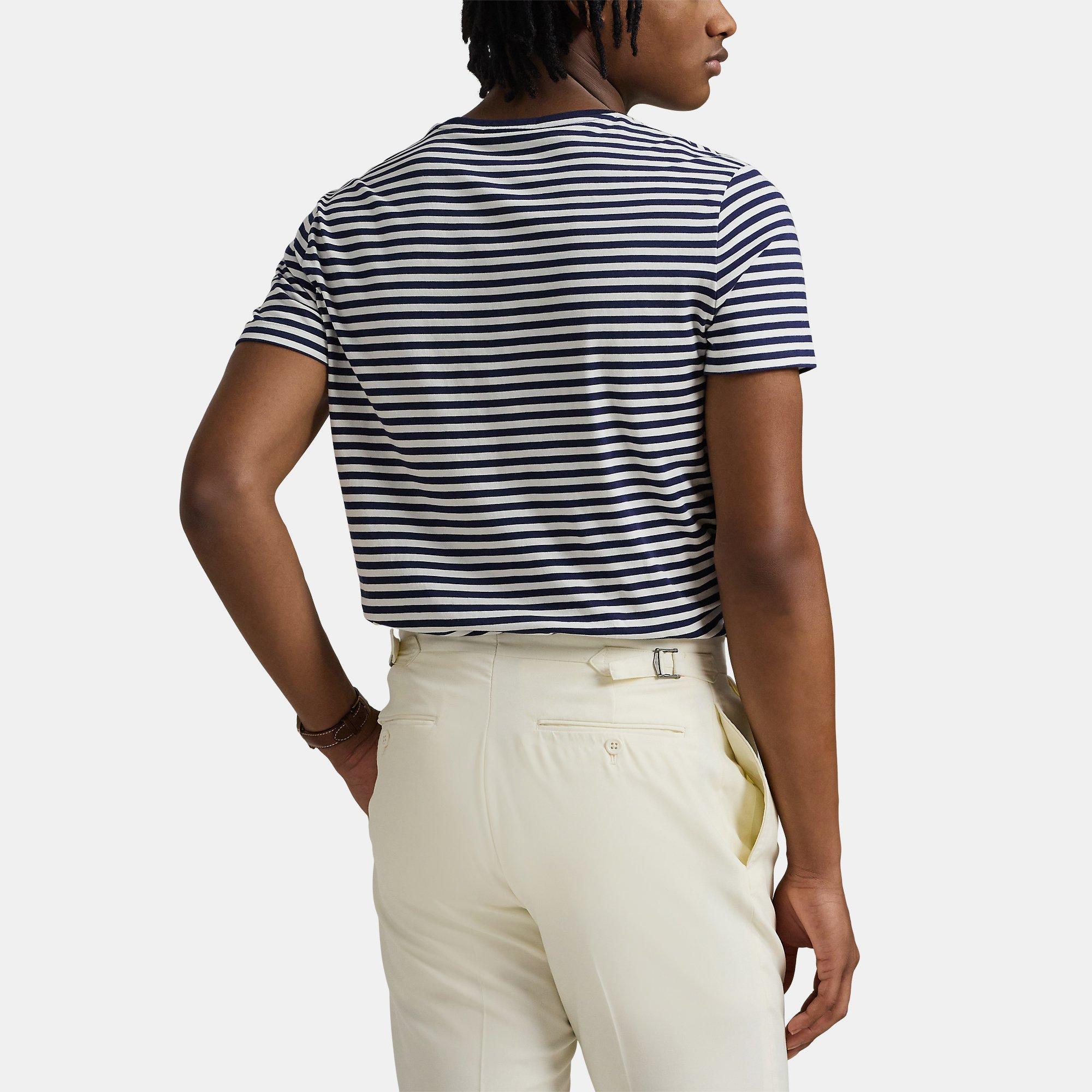 White/ Navy - Polo Ralph Lauren - Jersey Stripe T-Shirt - 3