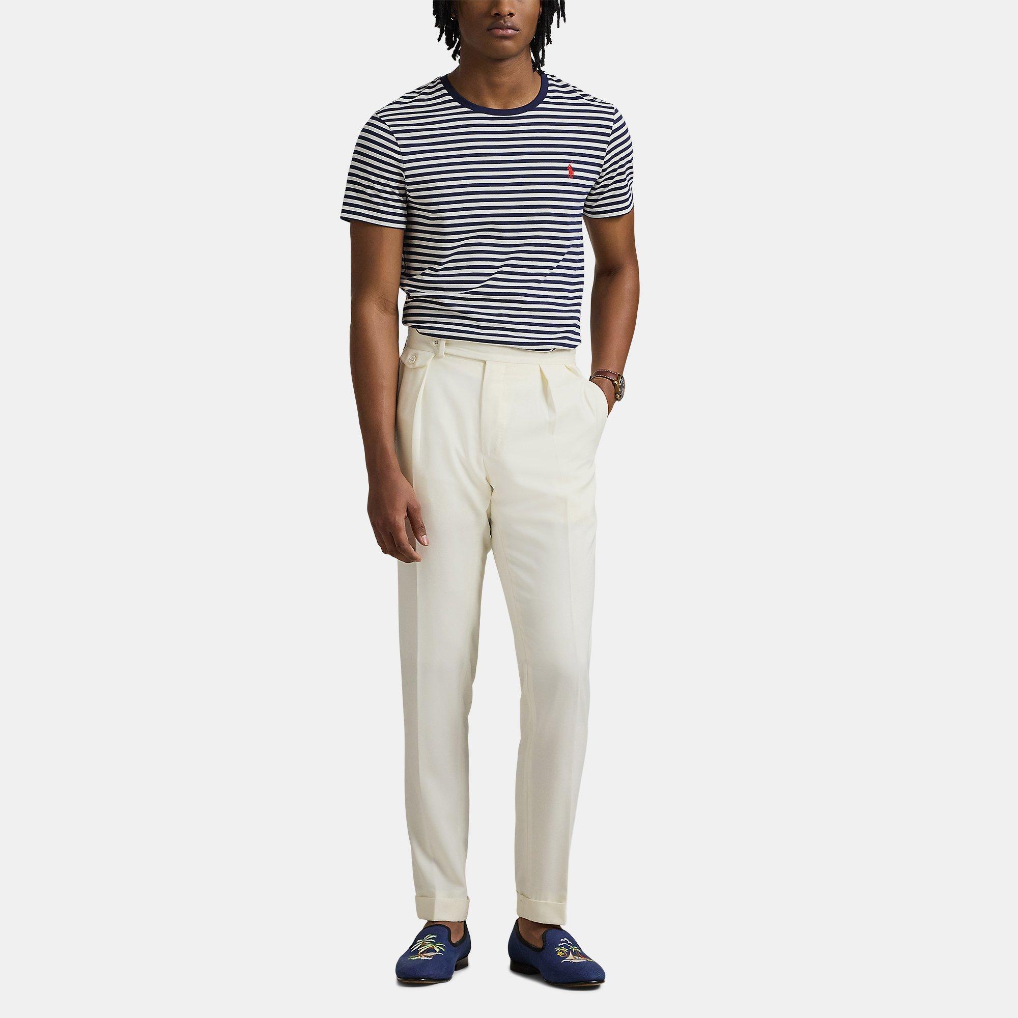 White/ Navy - Polo Ralph Lauren - Jersey Stripe T-Shirt - 4