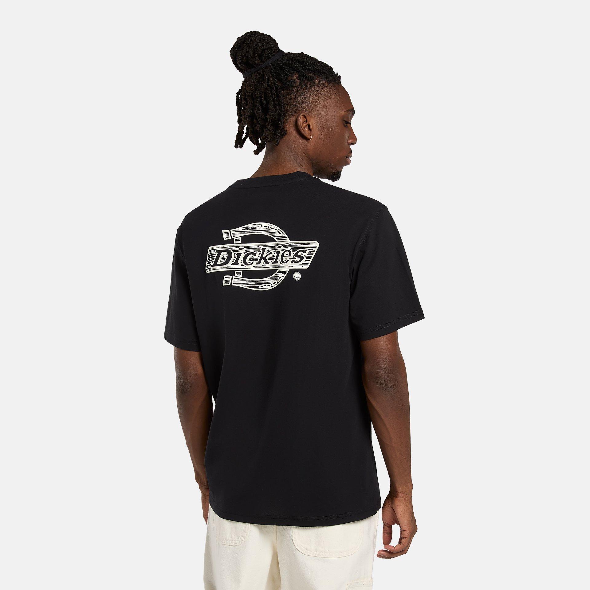 Preto - Dickies - Men's Wood Logo Regular Fit T-Shirt - 3