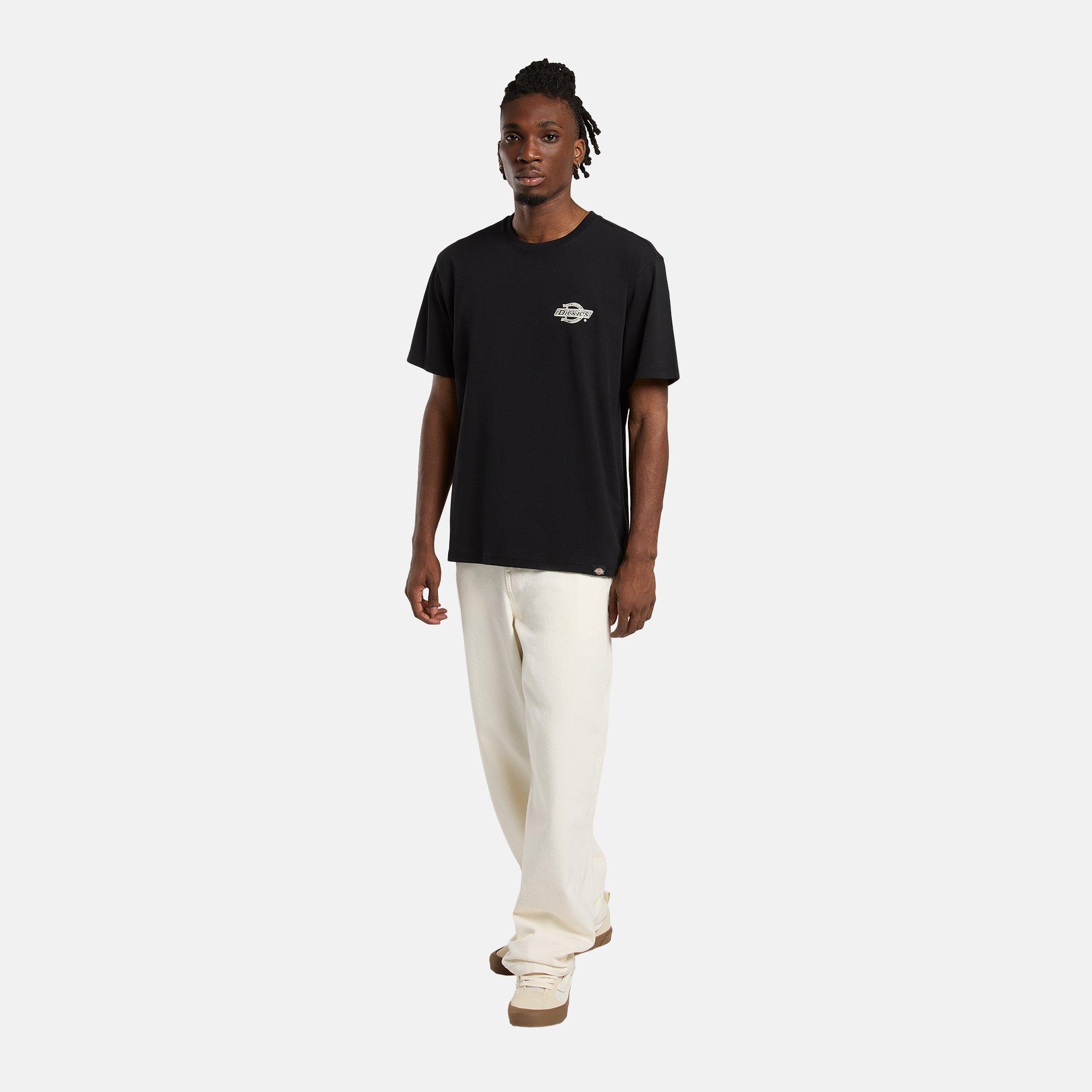 Preto - Dickies - Men's Wood Logo Regular Fit T-Shirt - 4