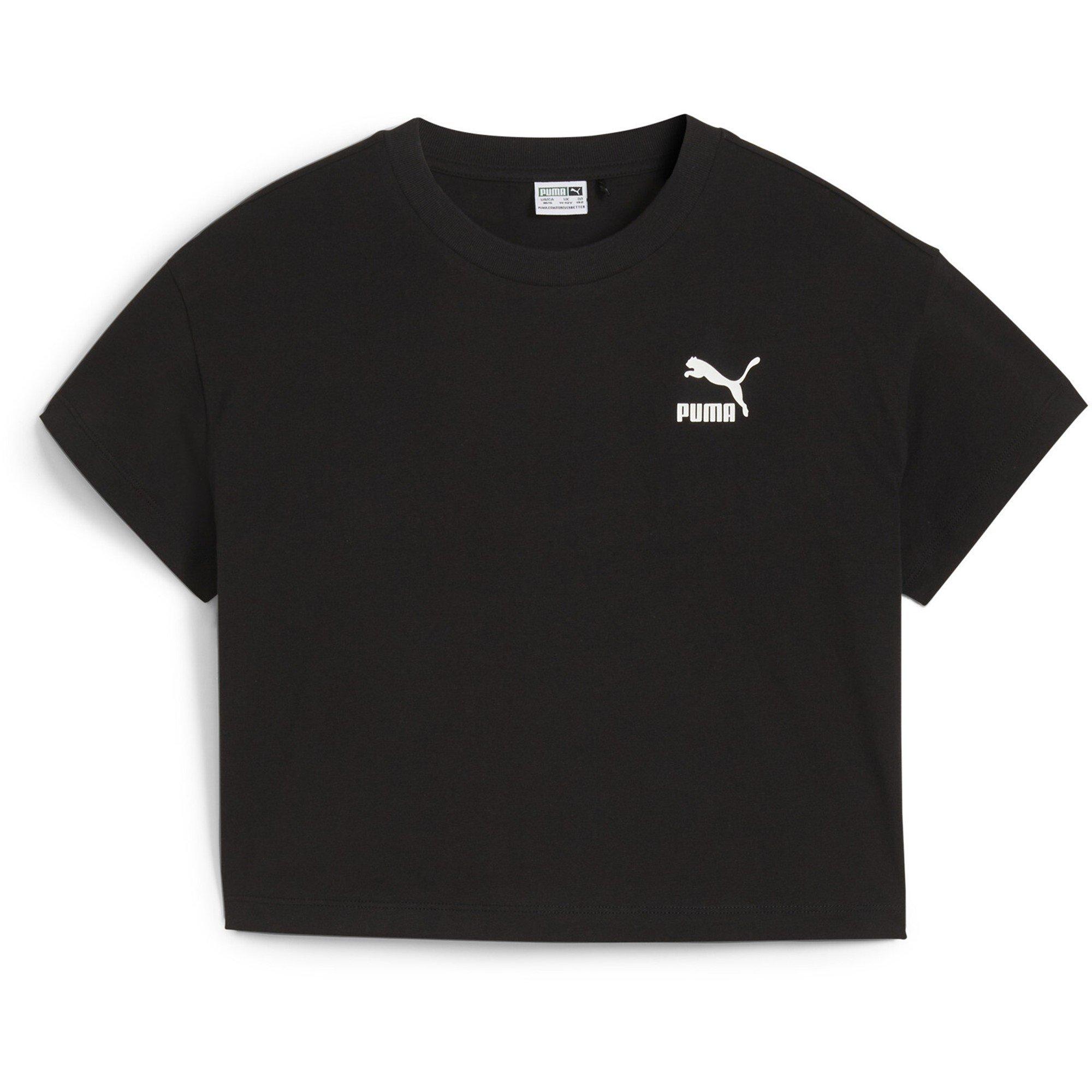 Puma Girls Better Classics Regular Fit T-Shirt - Black Puma Black - 7-8 (S)