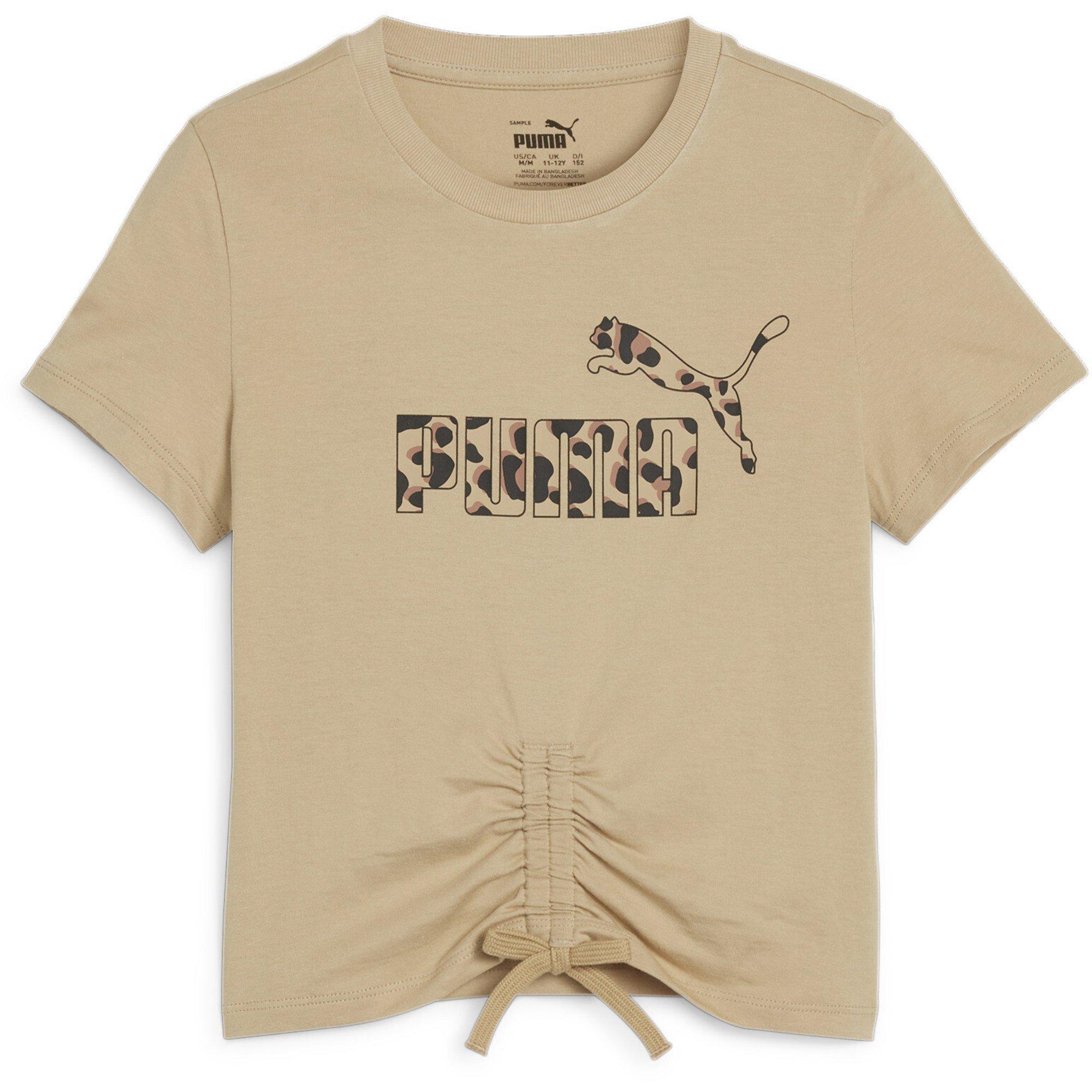 Puma Girls Animal Regular Fit T-Shirt - Tan - 11-12 (L)