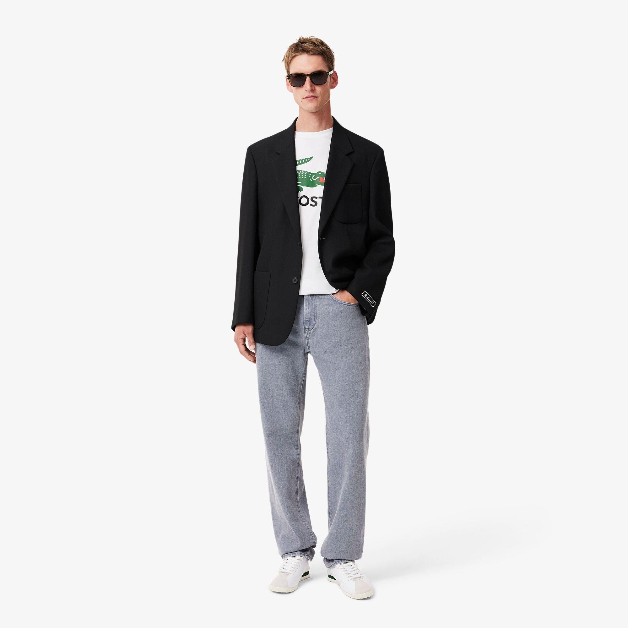 Bianco 001 - Lacoste - Men's Large Croc Regular Fit T-Shirt - 6