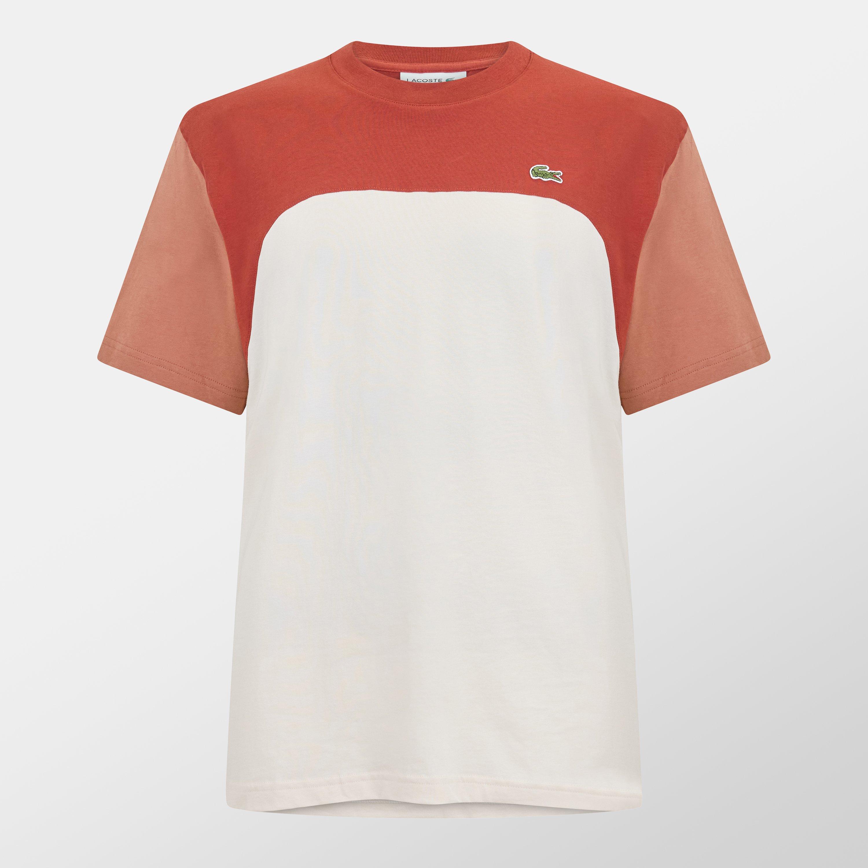 Lacoste Logo Colour Block T-Shirt - Latte HBI - S