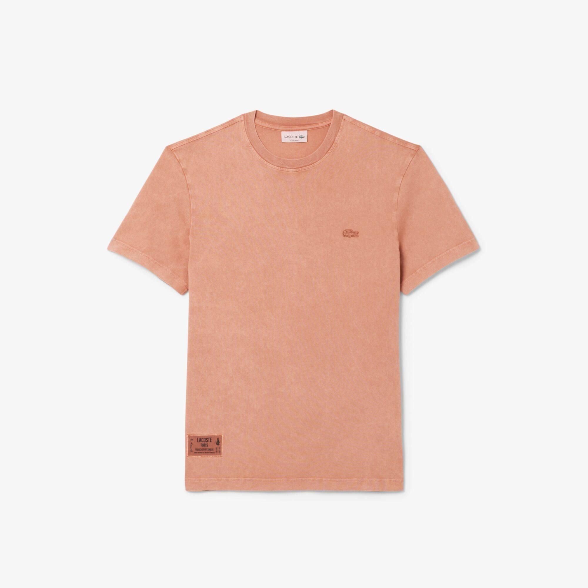 Latte I1K - Lacoste - Men's Washed Effect Heavy Jersey T-Shirt - 1