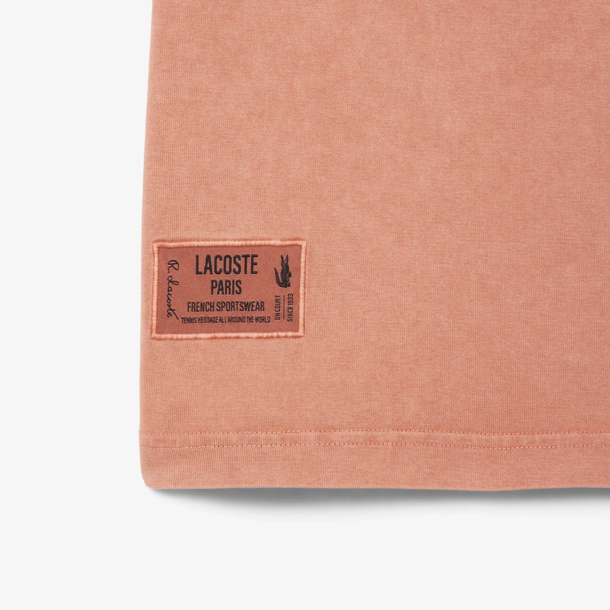 Latte I1K - Lacoste - Men's Washed Effect Heavy Jersey T-Shirt - 3