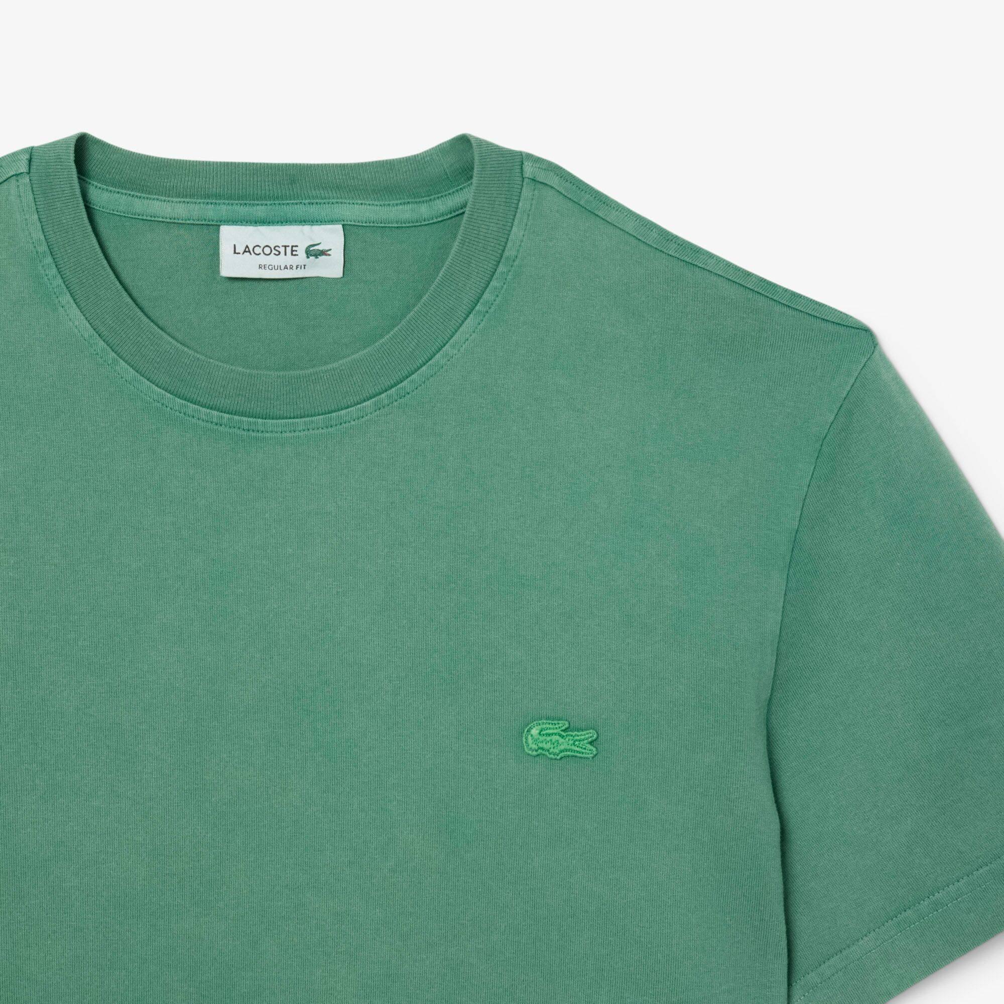 Green 132 - Lacoste - Men's Washed Effect Heavy Jersey T-Shirt - 2
