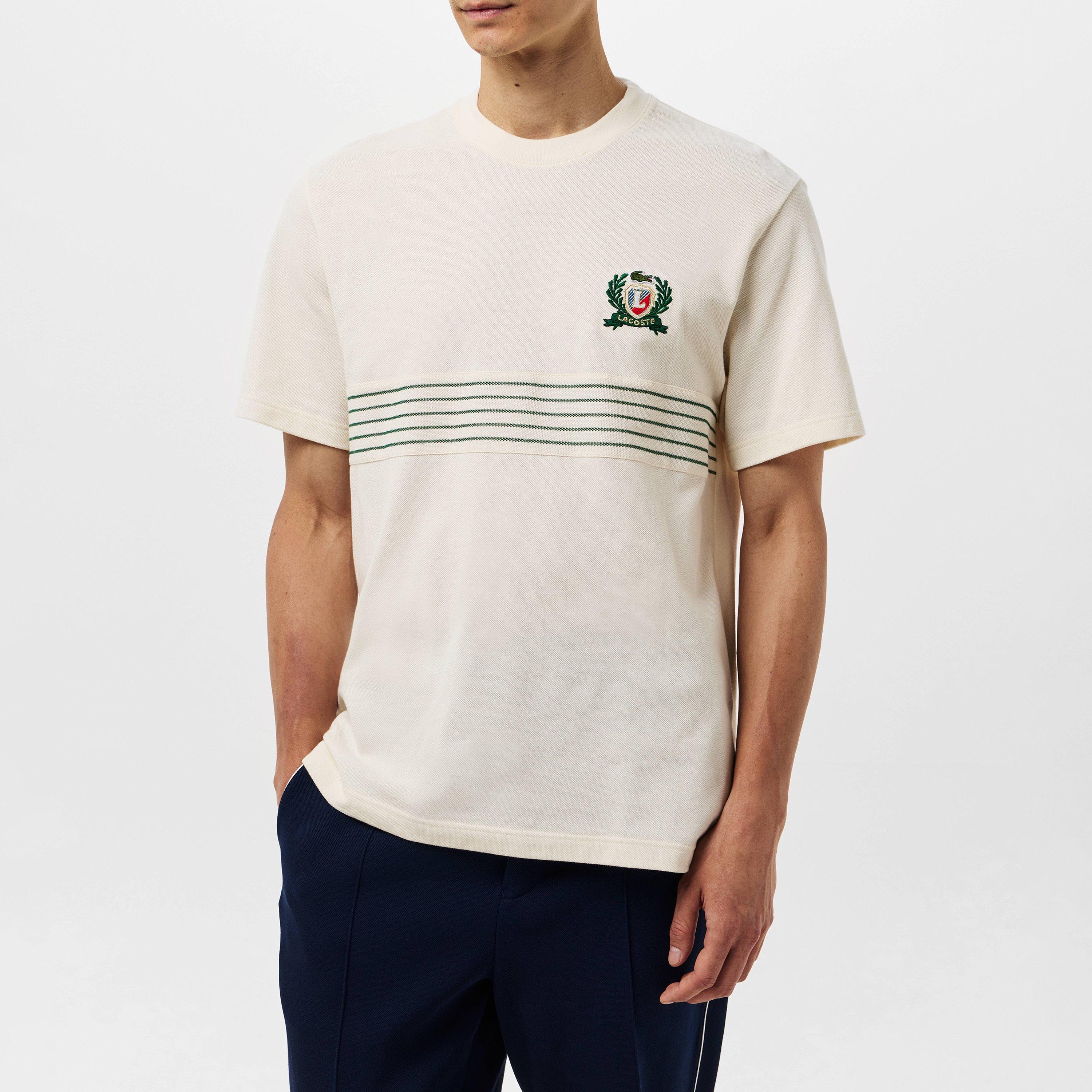 White XFJ - Lacoste - Crest Stripe T-Shirt - 3