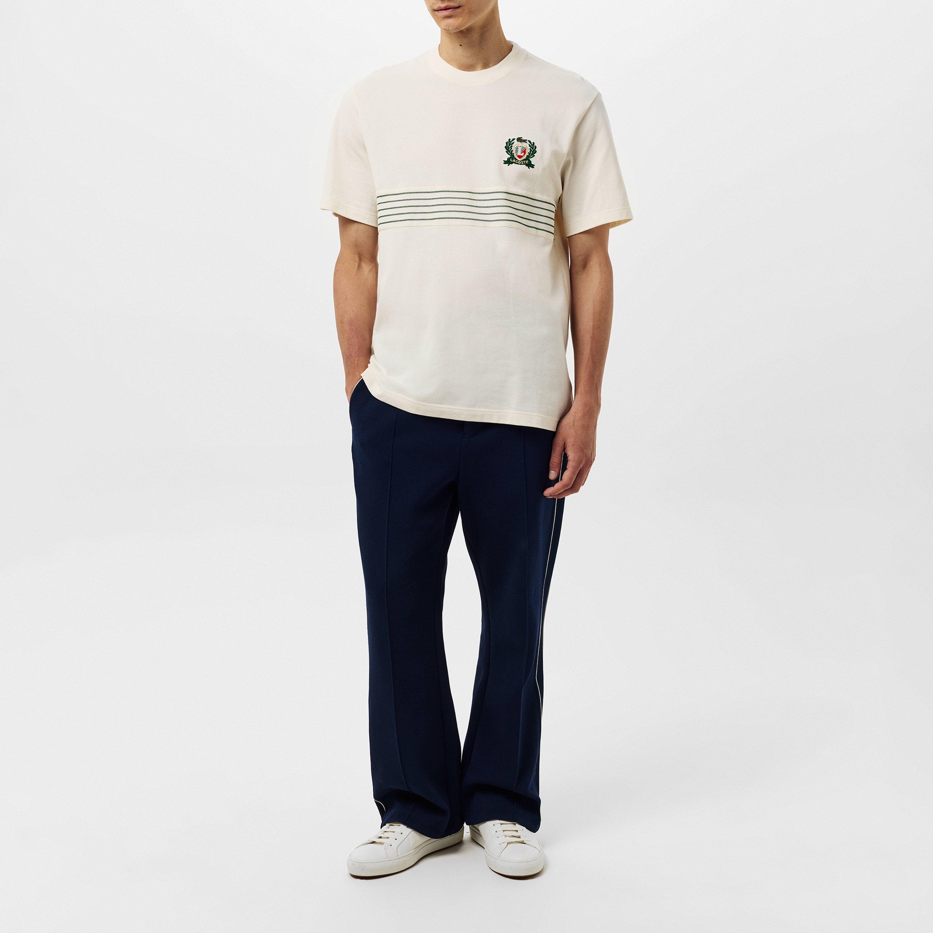 White XFJ - Lacoste - Crest Stripe T-Shirt - 6