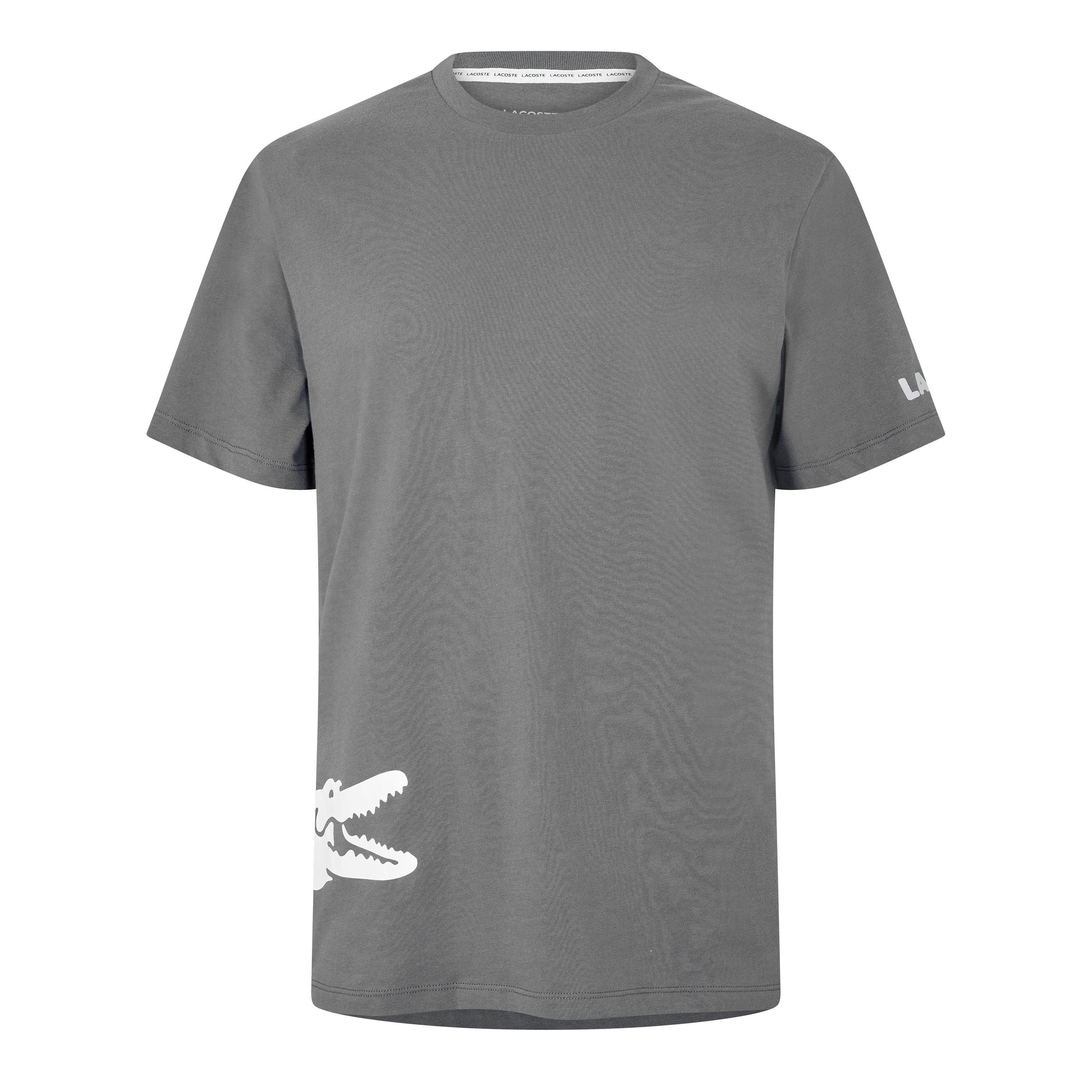 Grey 2SI - Lacoste - Men's Printed Cotton Lounge Short Sleeve Pyjama Top - 1