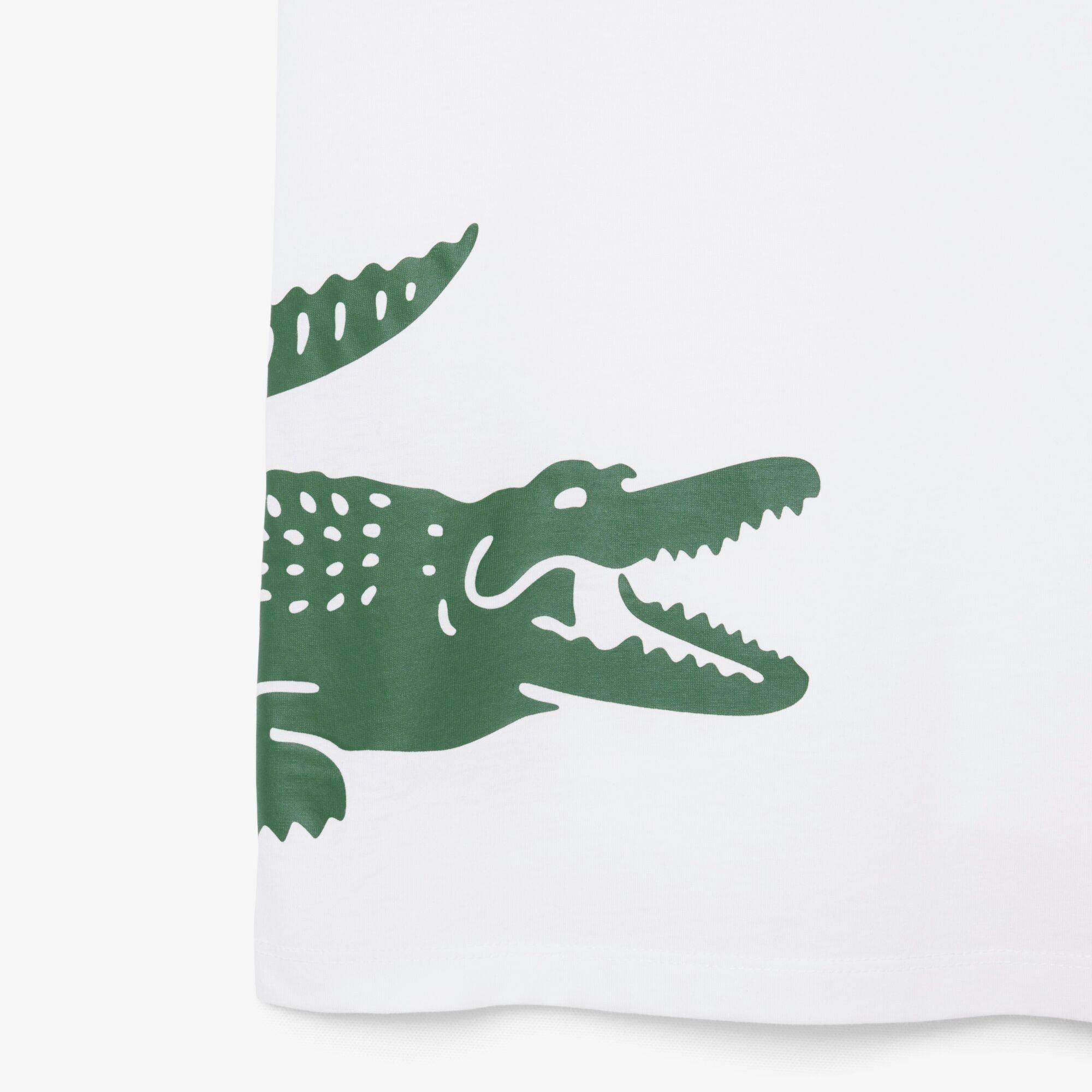 White DPI - Lacoste - Men's Printed Cotton Lounge Short Sleeve Pyjama Top - 4