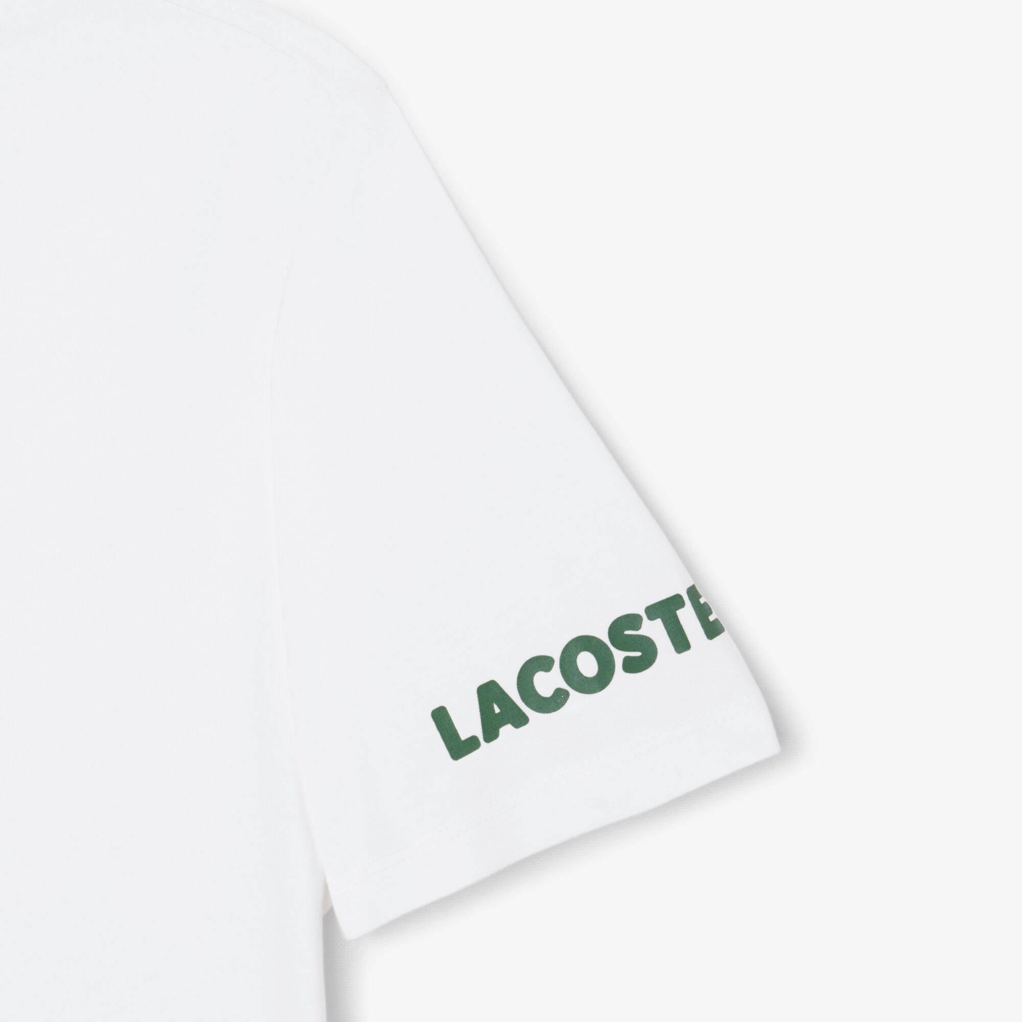 White DPI - Lacoste - Men's Printed Cotton Lounge Short Sleeve Pyjama Top - 5