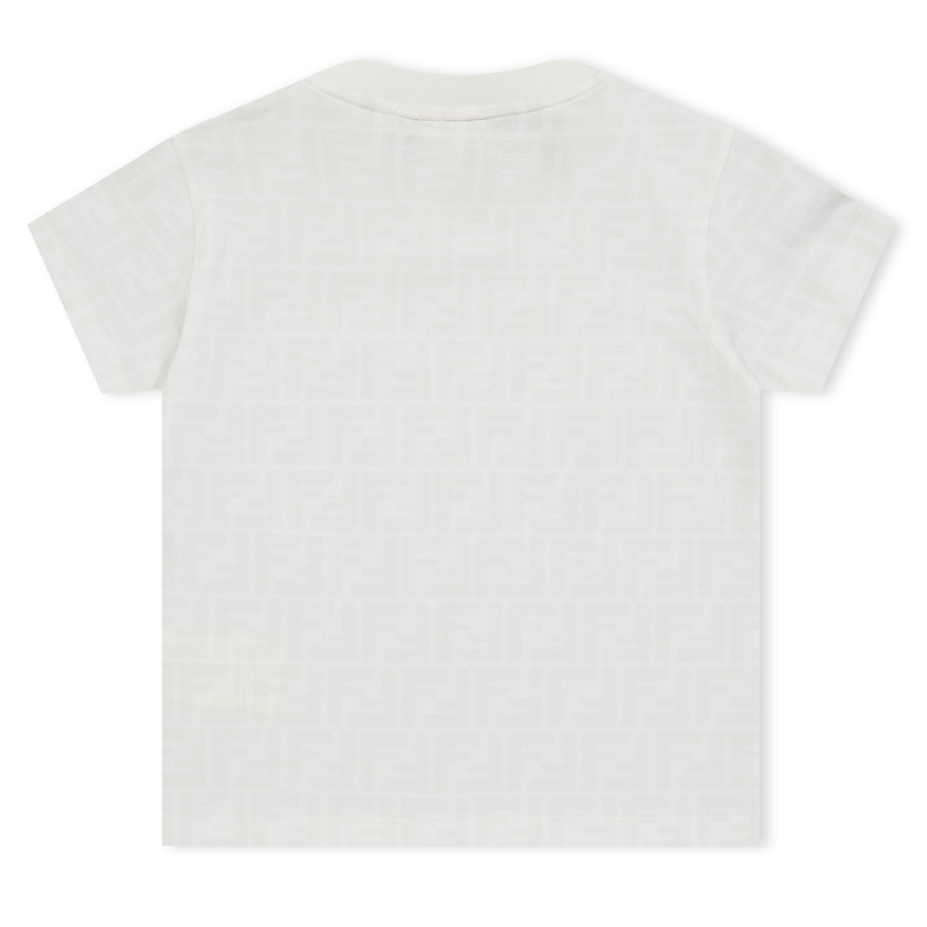 Gesso F0TU9 - Fendi - Ff All Over T-Shirt Juniors - 2