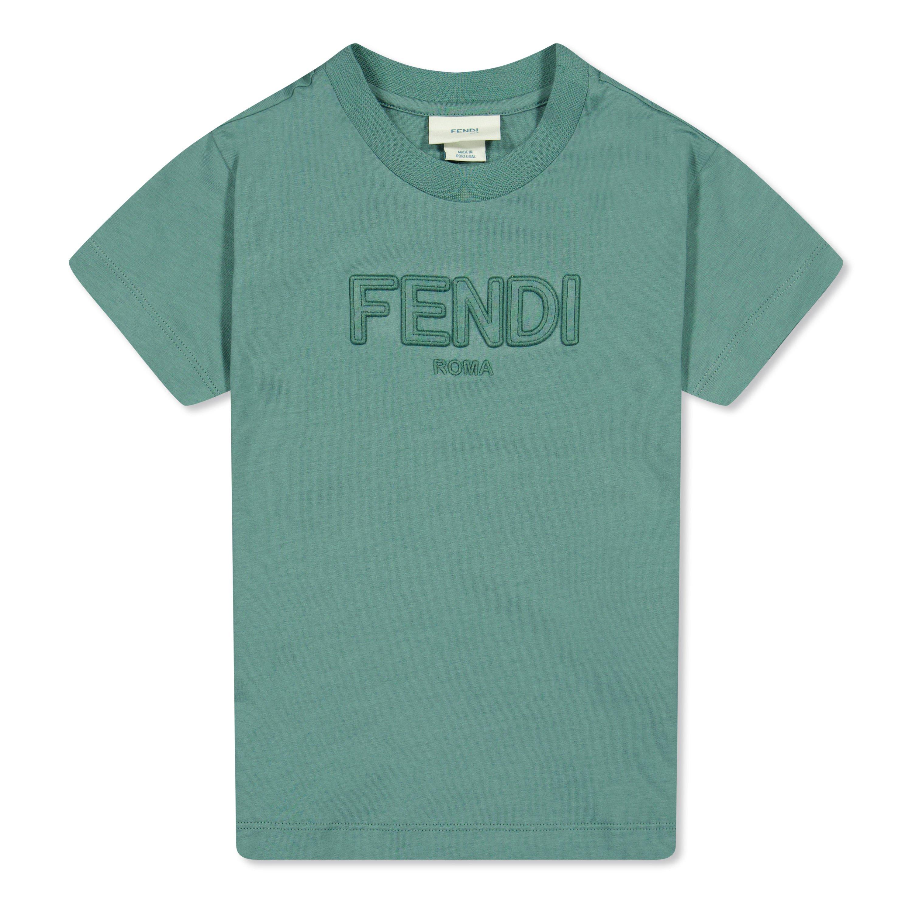 Jade Gren F1QYE - Fendi - Embroidered Logo T-Shirt Juniors - 1