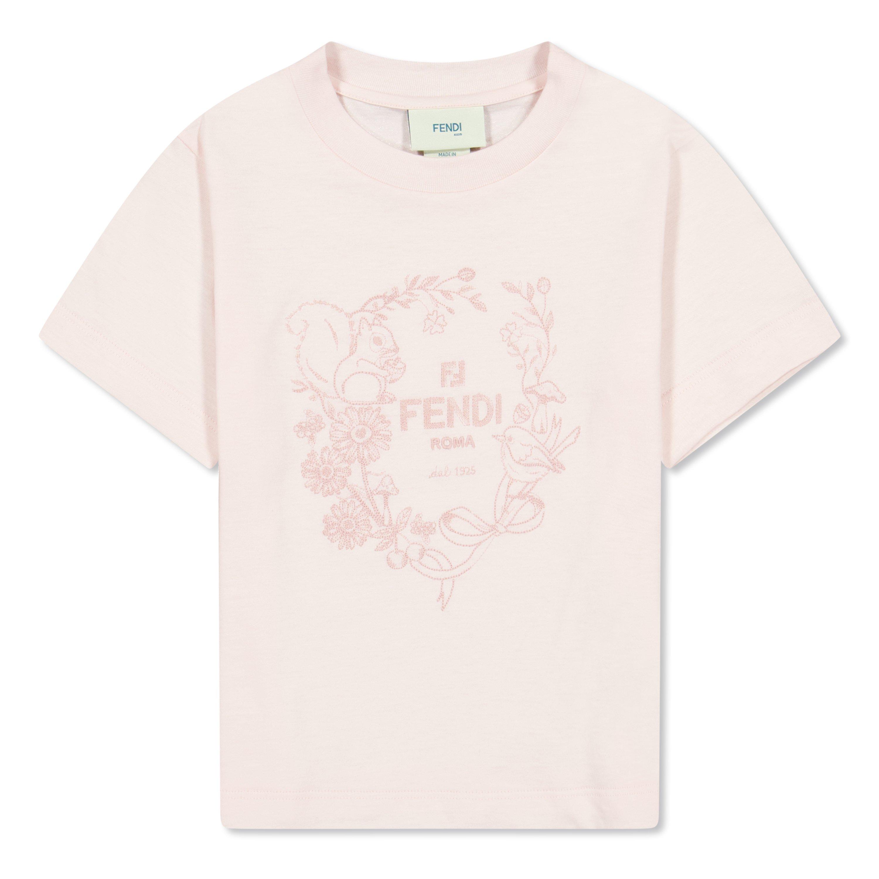 Rose Wtr F1QYC - Fendi - Logo Tee Juniors - 1