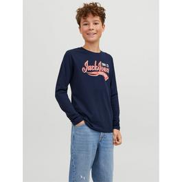 Jack and Jones Long Sleeve Logo T Shirt Junior Boys