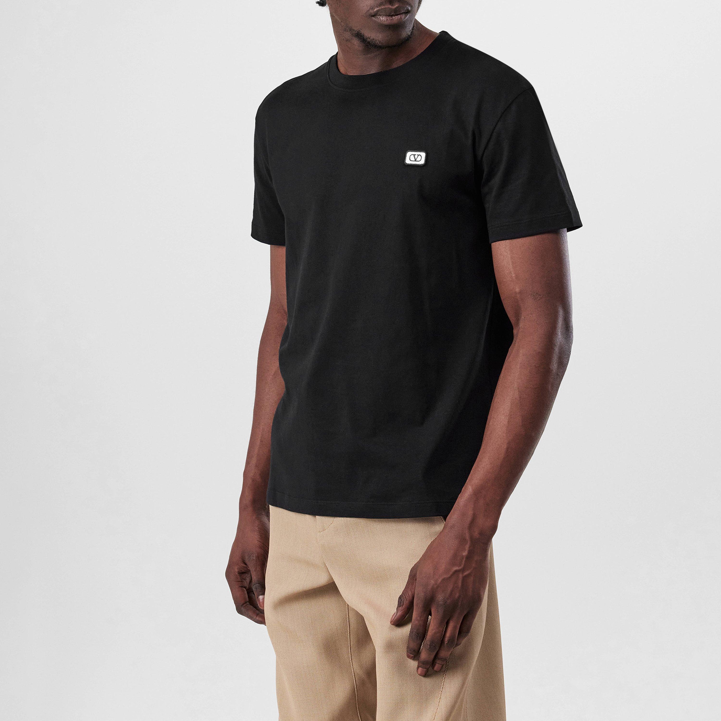 Black - Valentino - Vlogo Patch T-Shirt - 2